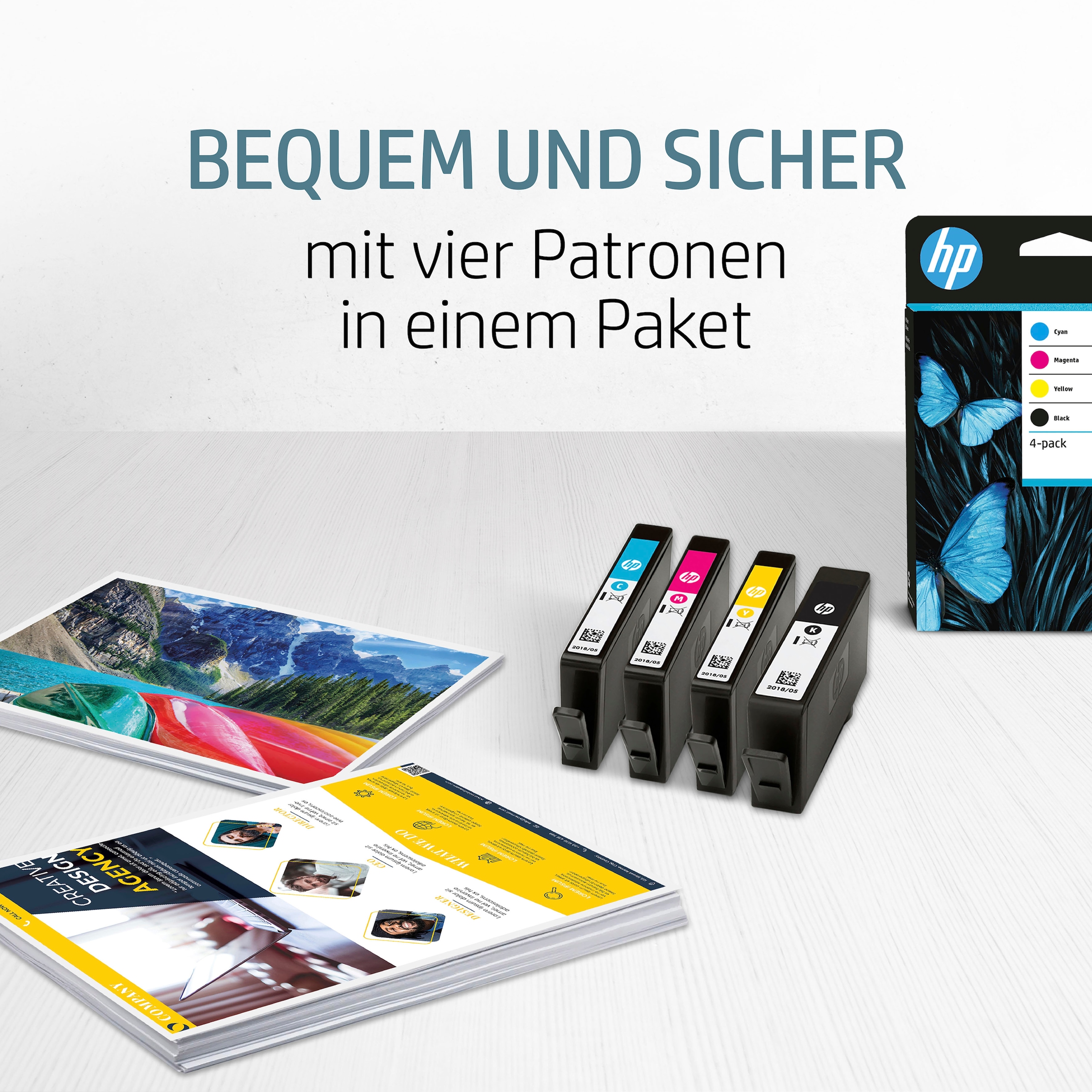 HP Nachfülltinte »903 4er-Pack«, für HP, original HP Farbpatrone, Instant Ink, cyan/magenta/yellow/schwarz