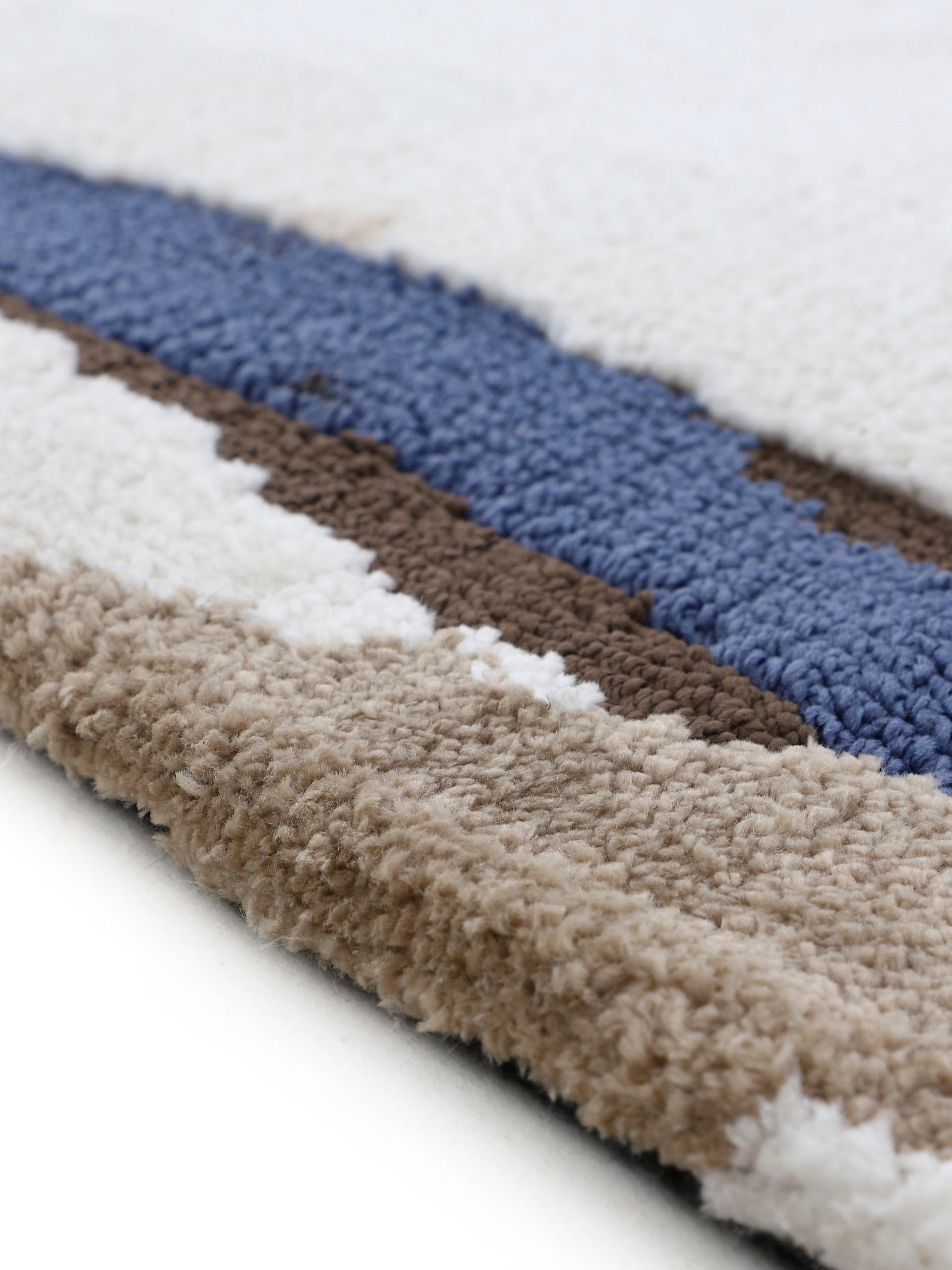 carpetfine Teppich »Holly 6«, wellenförmig, 12 mm Höhe, Uni-Farben, mit Bordüre, Wohnzimmer