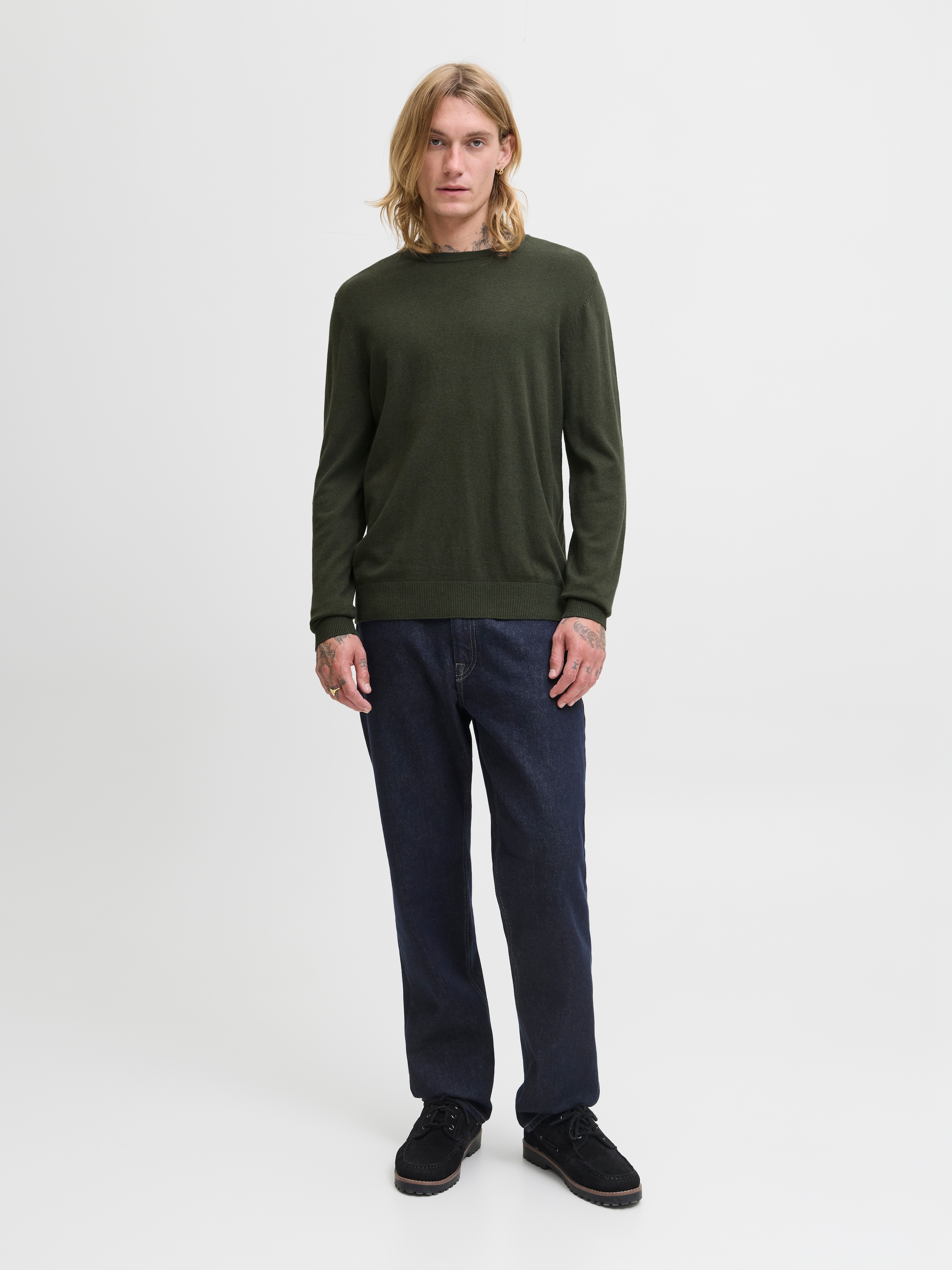 Jack & Jones Strickpullover »JJEEMIL KNIT CREW NECK NOOS«, mit Rundhalsausschnitt