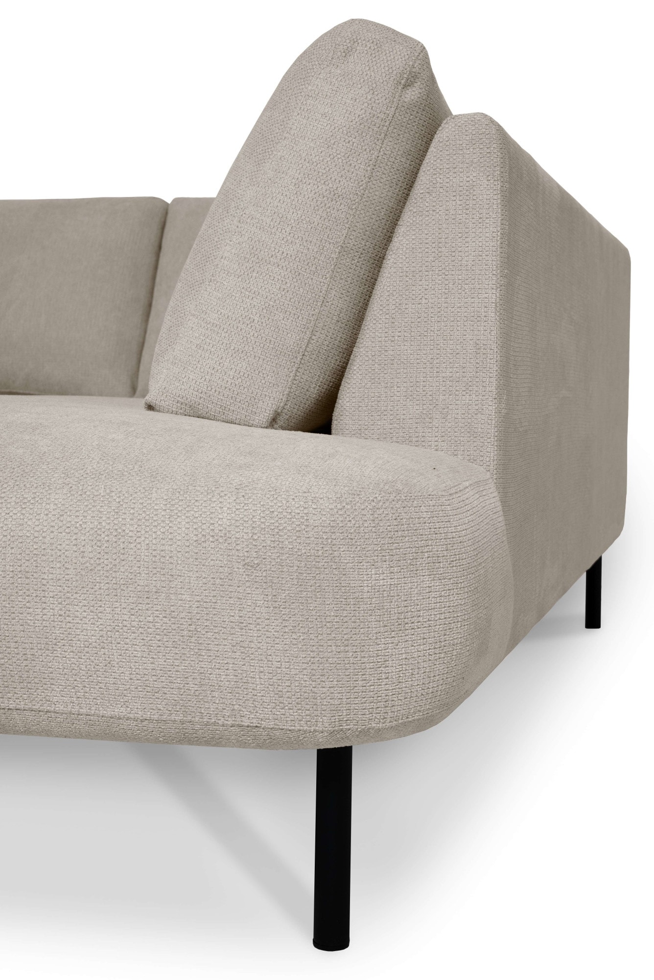 Places of Style Wohnlandschaft »Cesola«, in weichem Chenille-Stoff, Breite 327 cm, mit schwarzen Metallfüssen