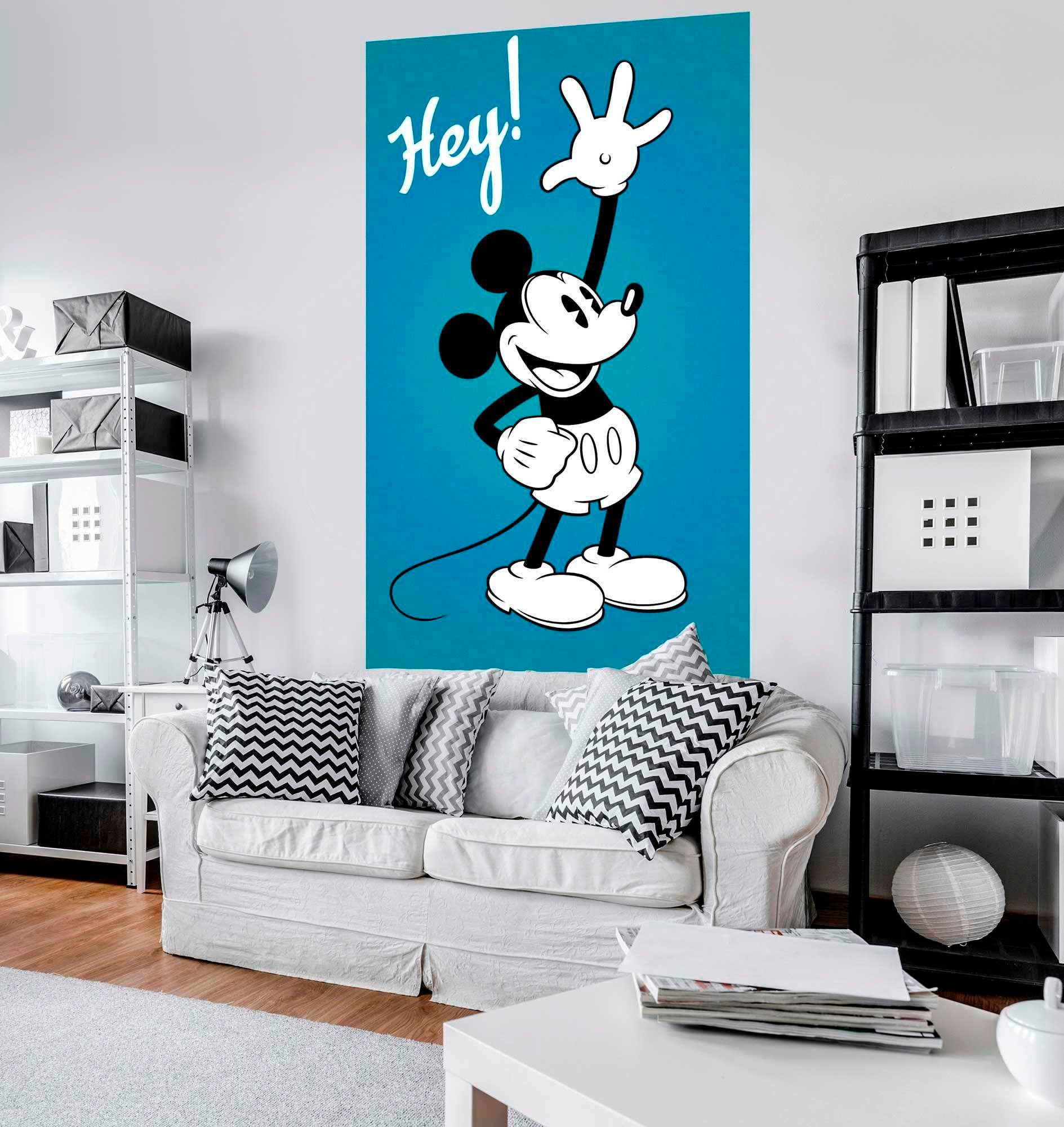 Komar Vliestapete »Digitaldruck Vlies - Mickey - Hey - Grösse 120 x 200 cm«, bedruckt, Kinderzimmer