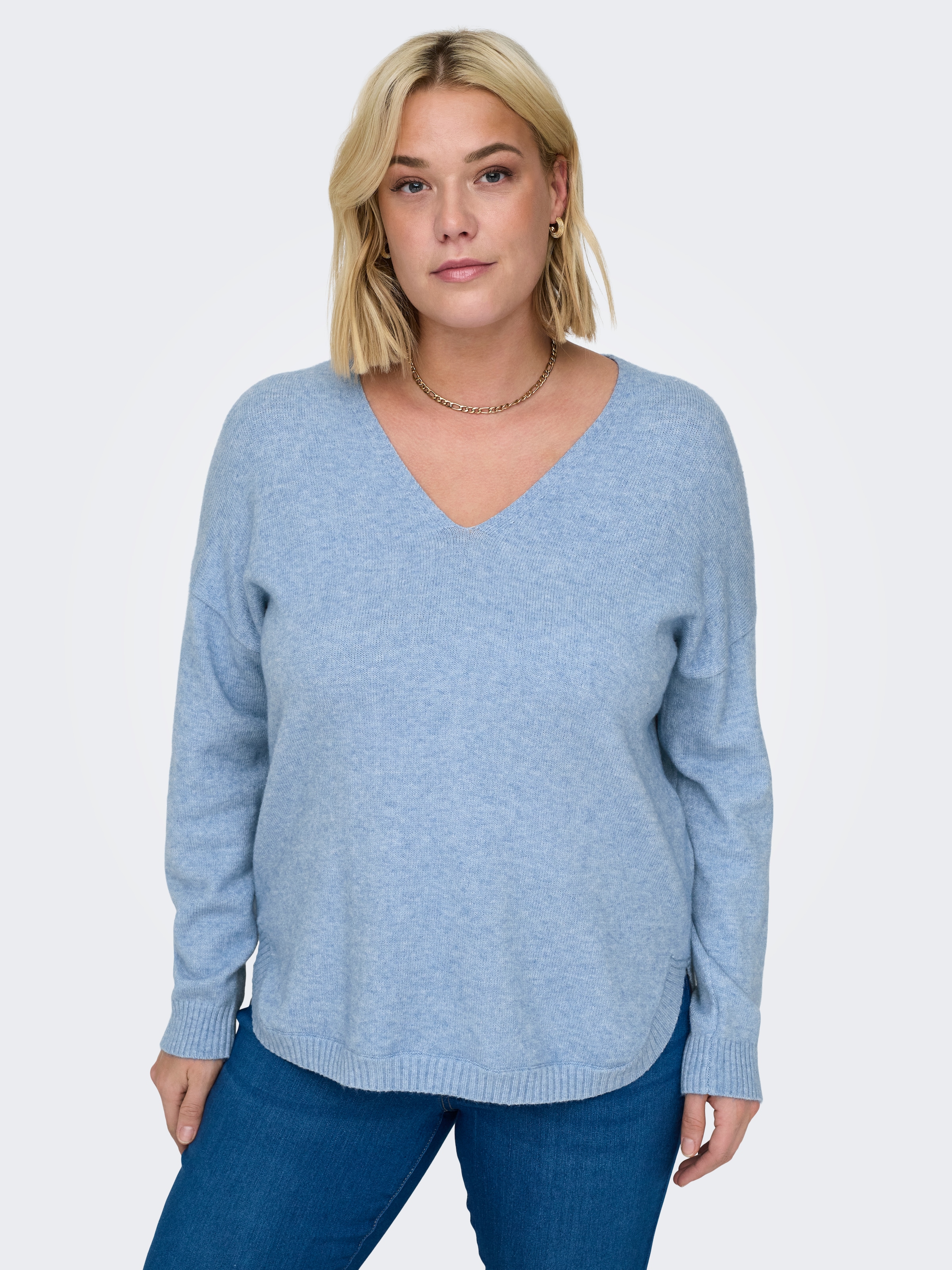ONLY CARMAKOMA V-Ausschnitt-Pullover »CARMARGARETA LS PULLOVER KNT NOOS«