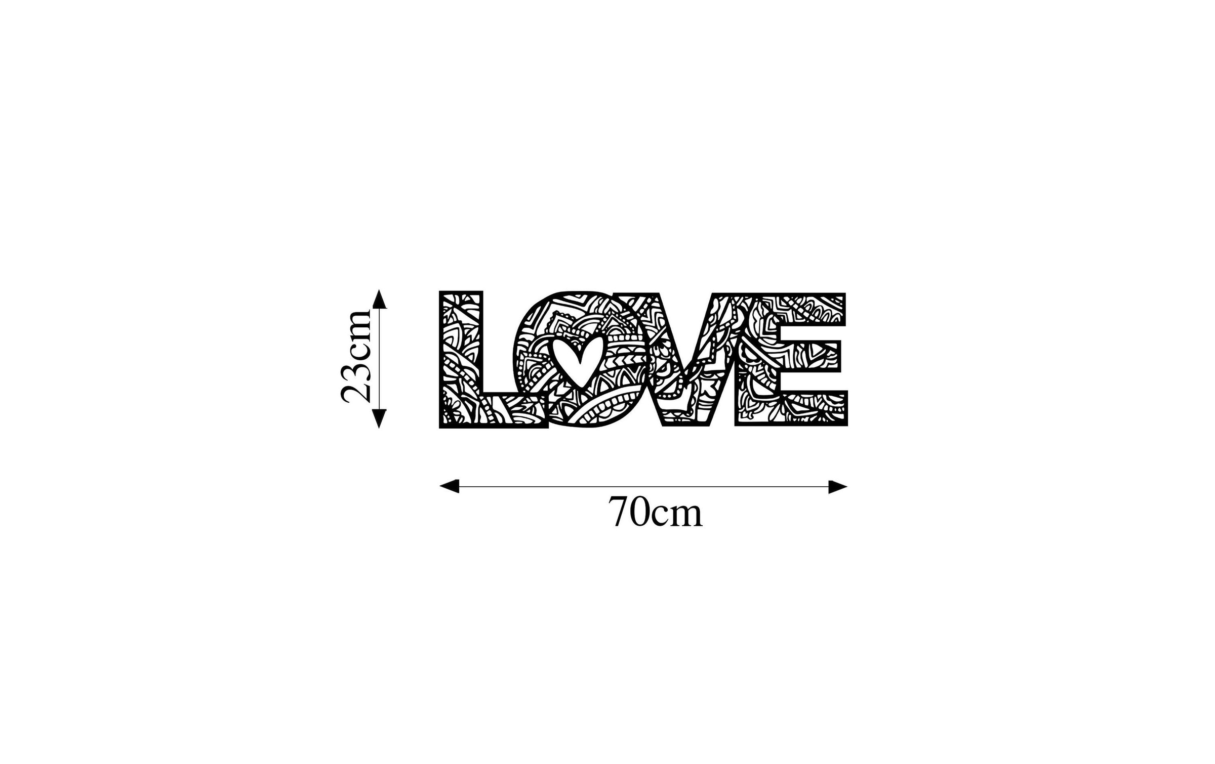 Wanddekoobjekt »Wallxpert Love 70 x 23 cm«