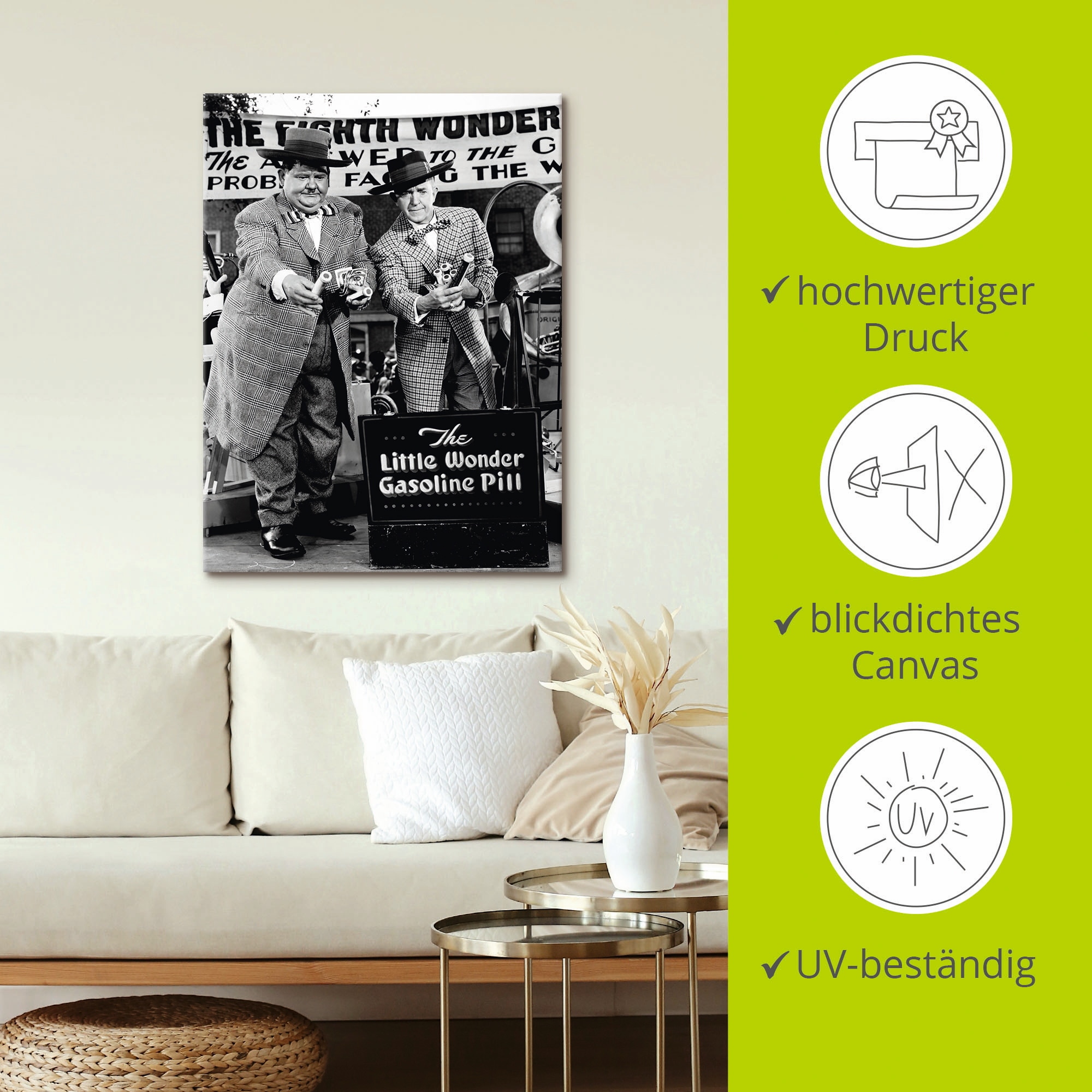 Artland Wandbild »Dick und Doof und die Wunderpille, 1943«, Stars, (1 St.), als Leinwandbild, Poster, Wandaufkleber in verschied. Grössen
