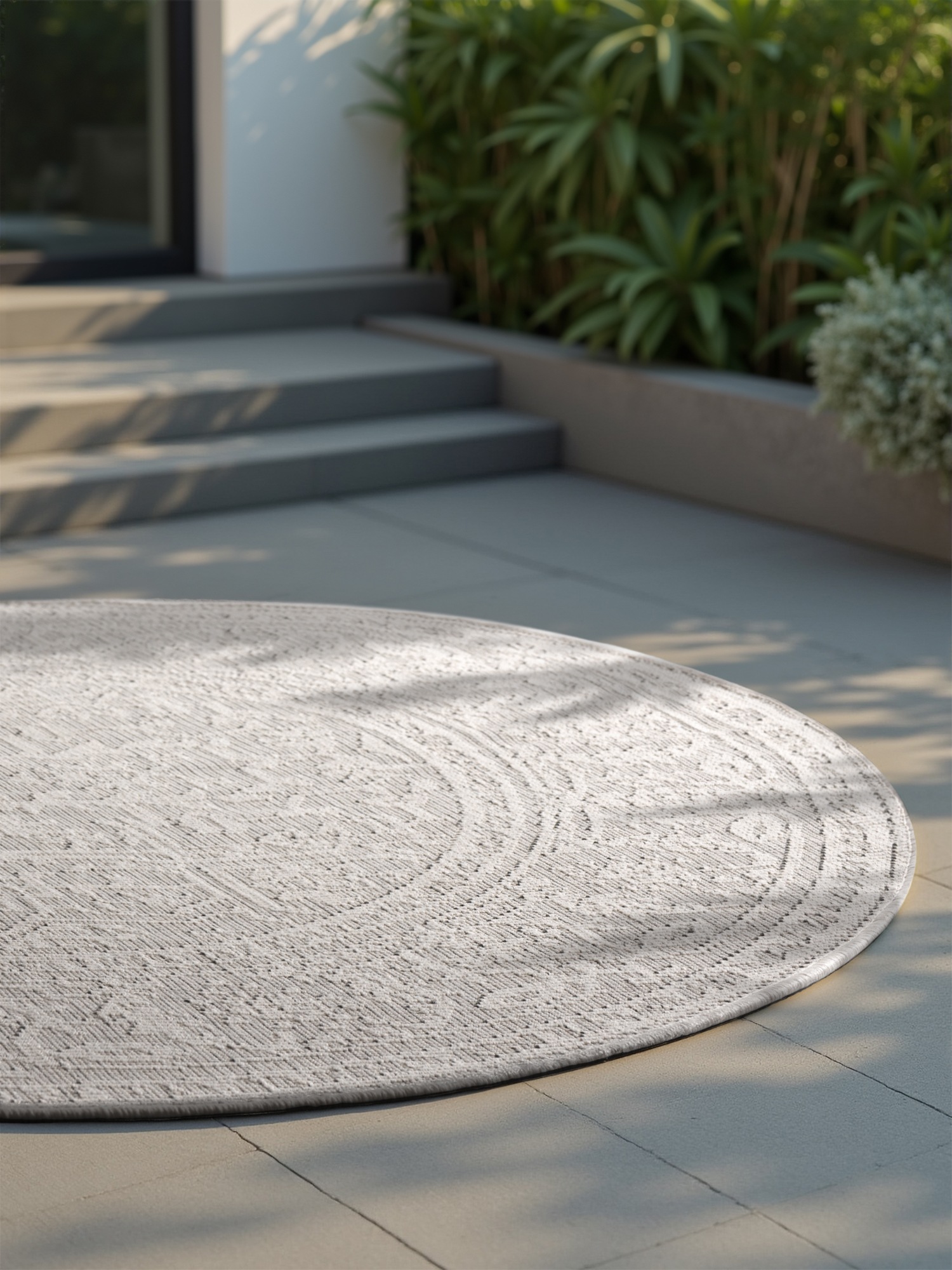 HANSE Home Outdoorteppich »Kona Wendeteppich«, rund, 5 mm Höhe, In und Outdoor, Flachgewebe, wetterfest, pflegeleicht, robust