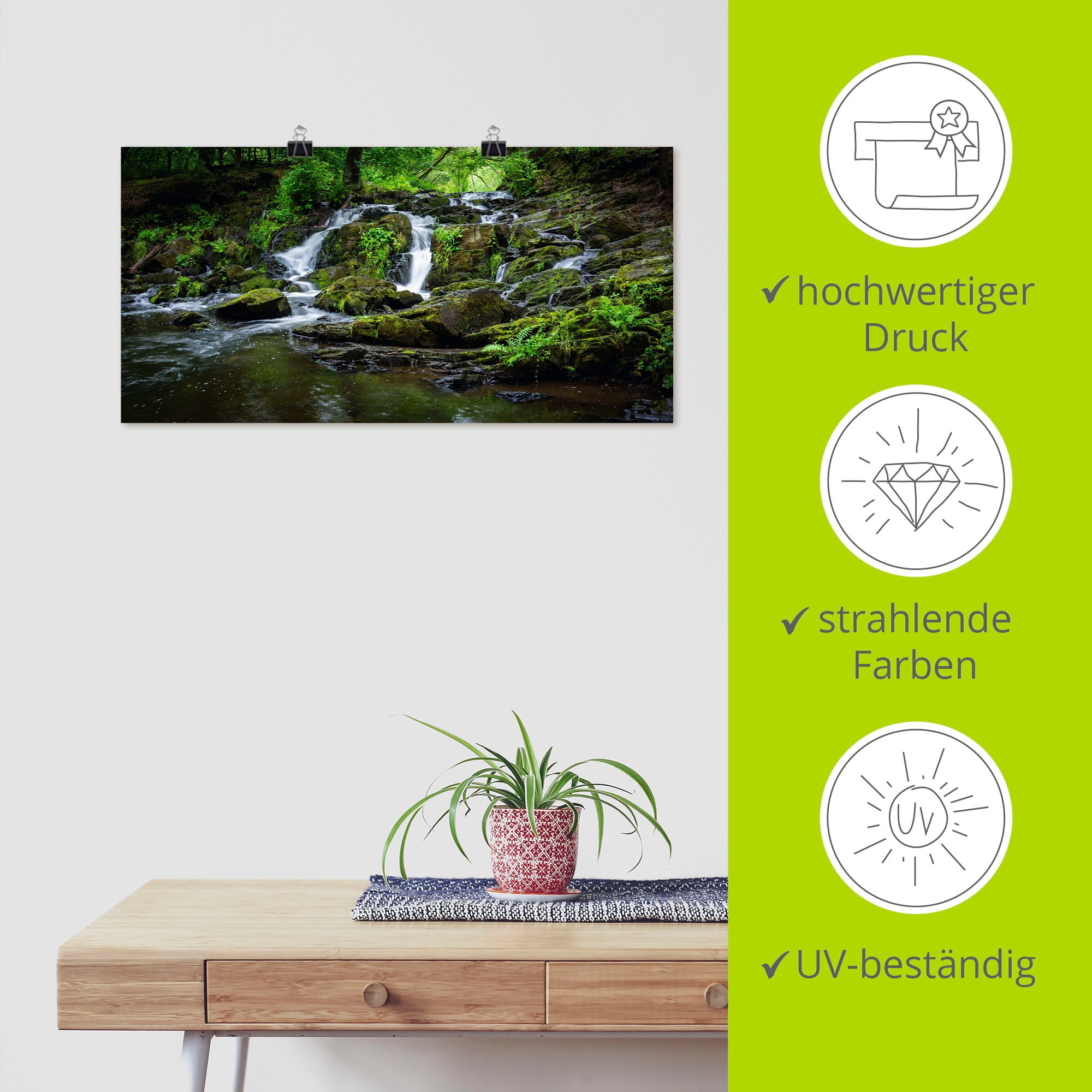 Artland Wandbild »Wasserfall Panorama«, Wasserfallbilder, (1 St.), als Leinwandbild, Poster in verschied. Grössen