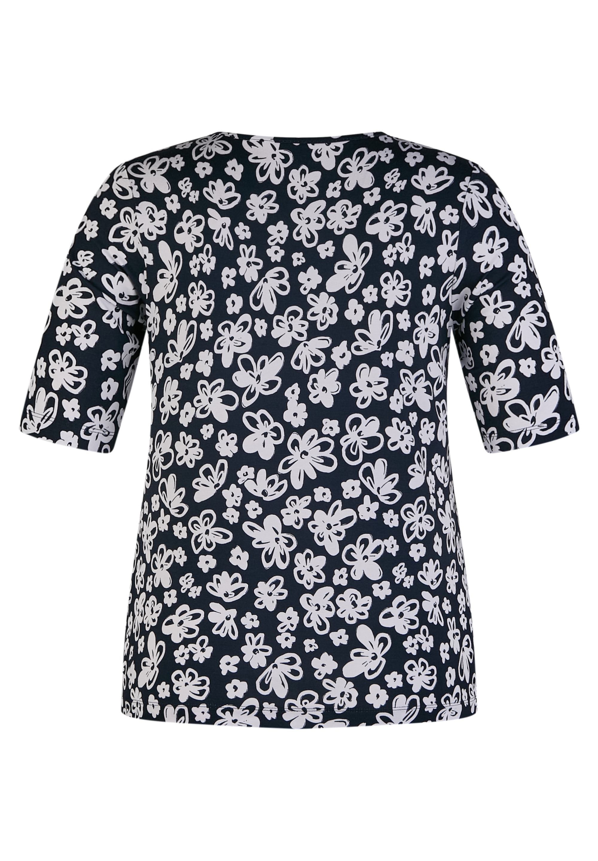 Rabe Rundhalsshirt, mit floralem Muster