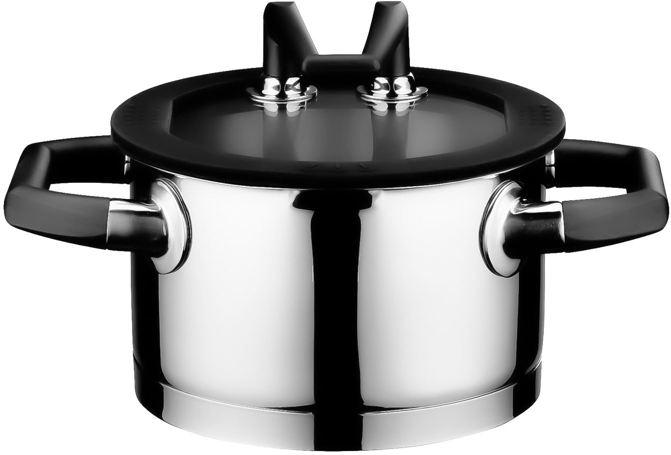 Elo Premium Topf-Set »Rondello«, Edelstahl 18/10-Edelstahl 18/8, (Set, 7 tlg., je 1 Fleischtopf Ø 16/20/24 cm, 1x Stieltopf Ø 16 cm), mit integriertem Öl-Dosiersystem, Induktion
