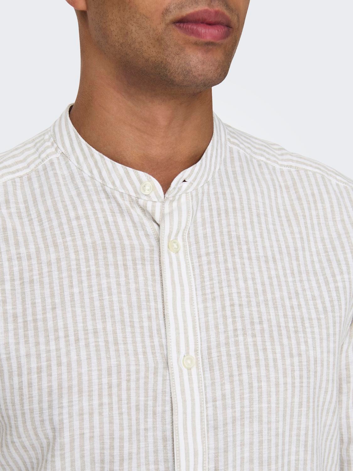 ONLY & SONS Langarmhemd »ONSCAIDEN LS MAO STRIPE LINEN SHIRT NOOS«