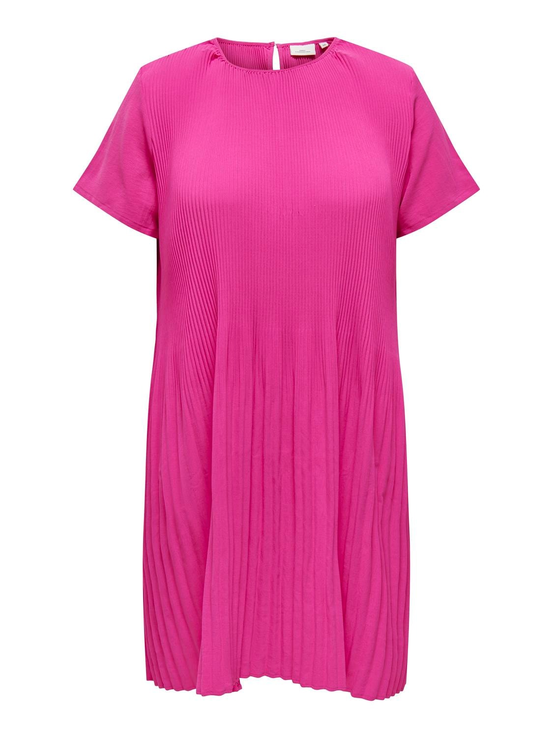 ONLY CARMAKOMA Minikleid »CARBADOTTE S/S BLK DRESS WVN«, mit Plisseefalten