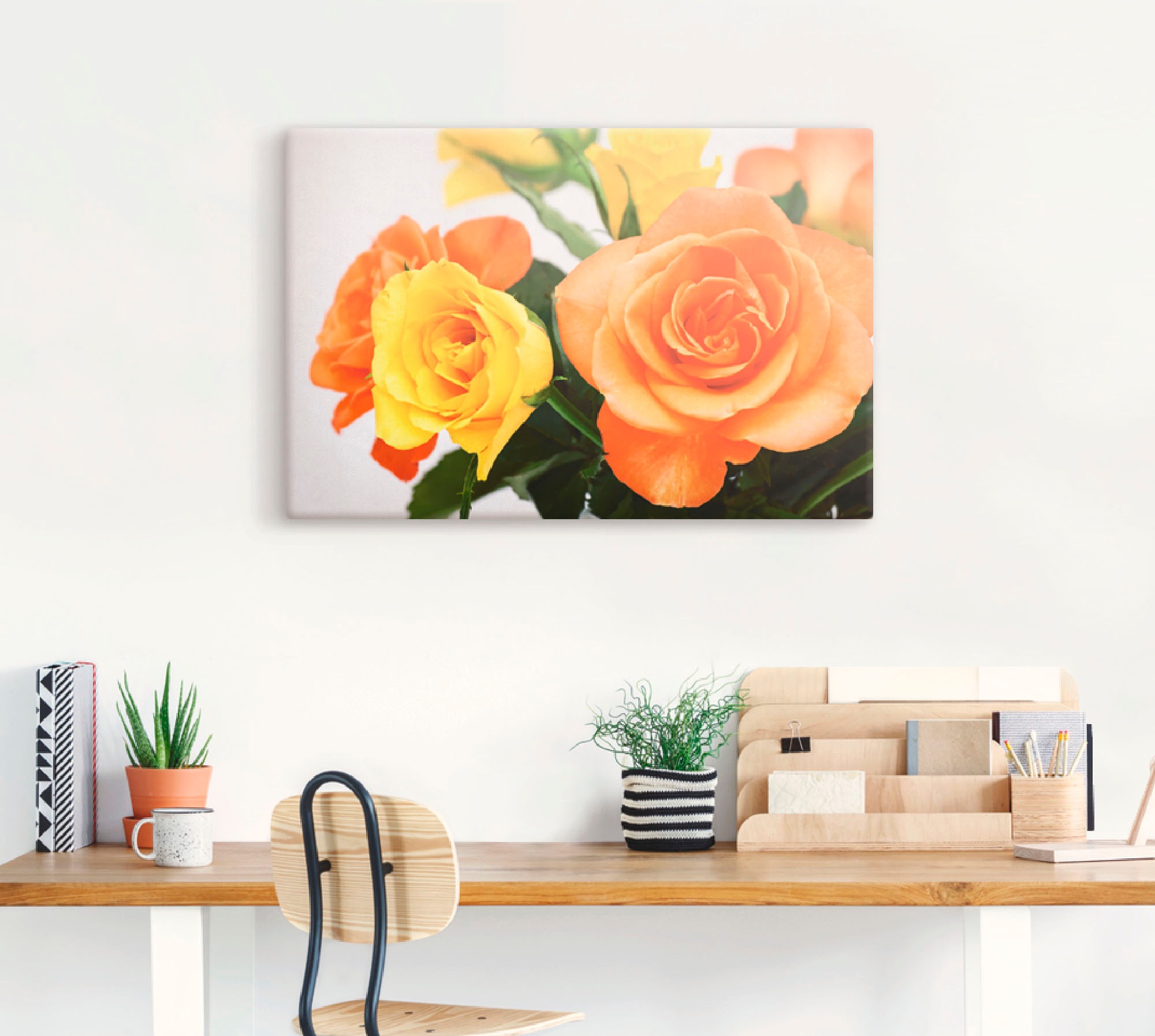 Artland Leinwandbild »Rosenstrauss«, Blumen, (1 St.), auf Keilrahmen gespannt
