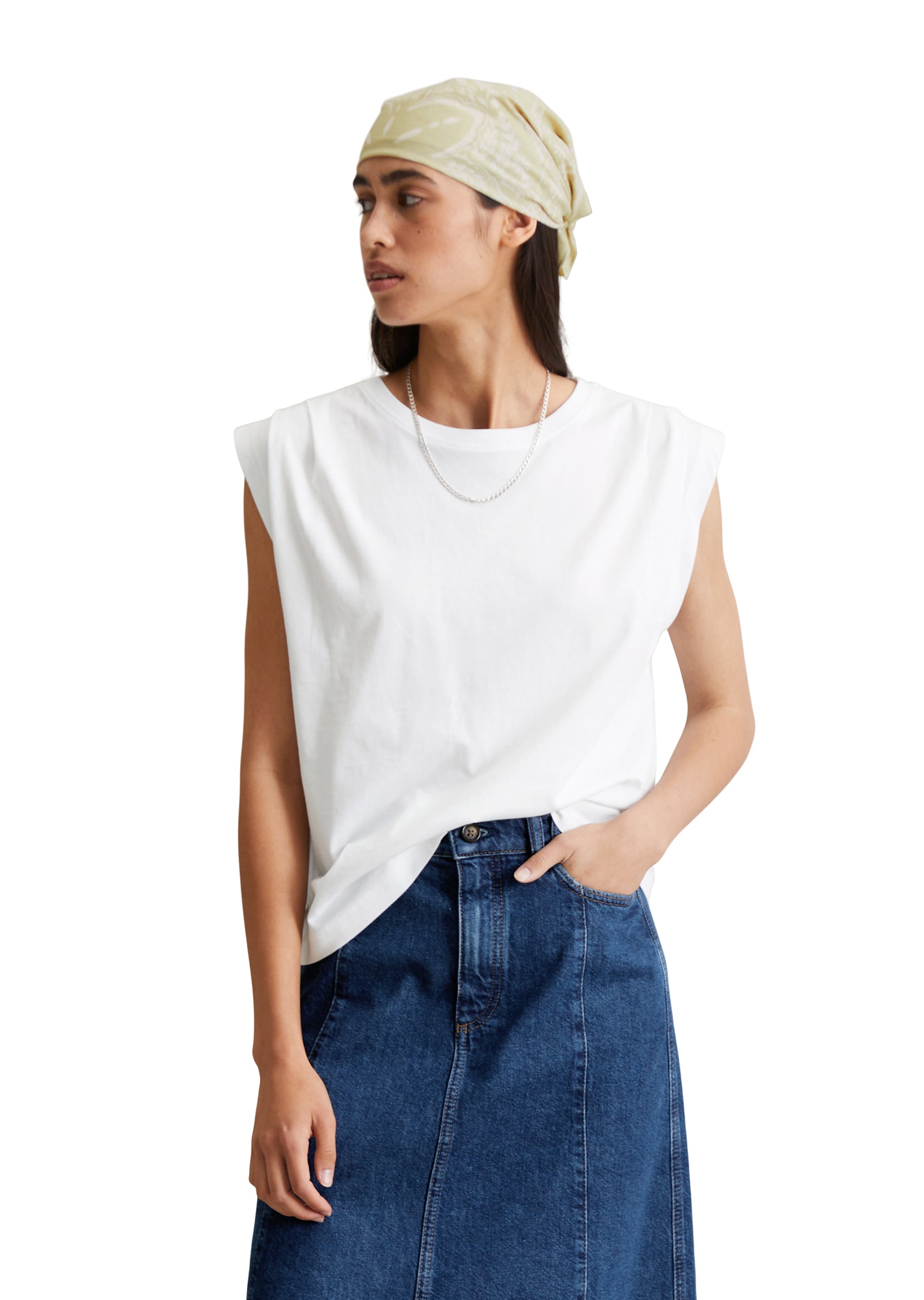 Marc O'Polo DENIM T-Shirt relaxed, Schulterpartie in Falten gelegt