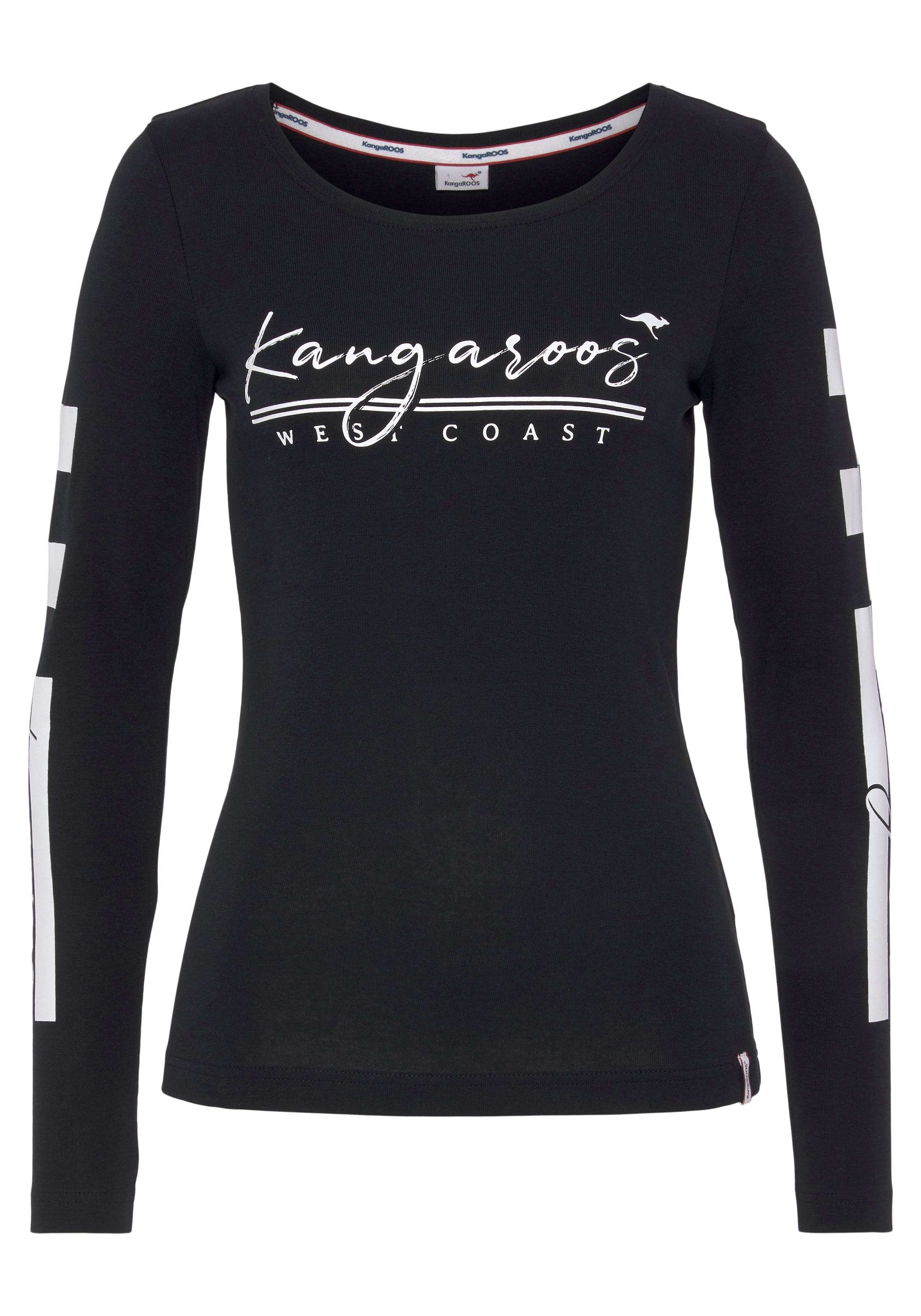 KangaROOS Langarmshirt, Langarm, sehr figurbetonte Passform, aus Baumwolle