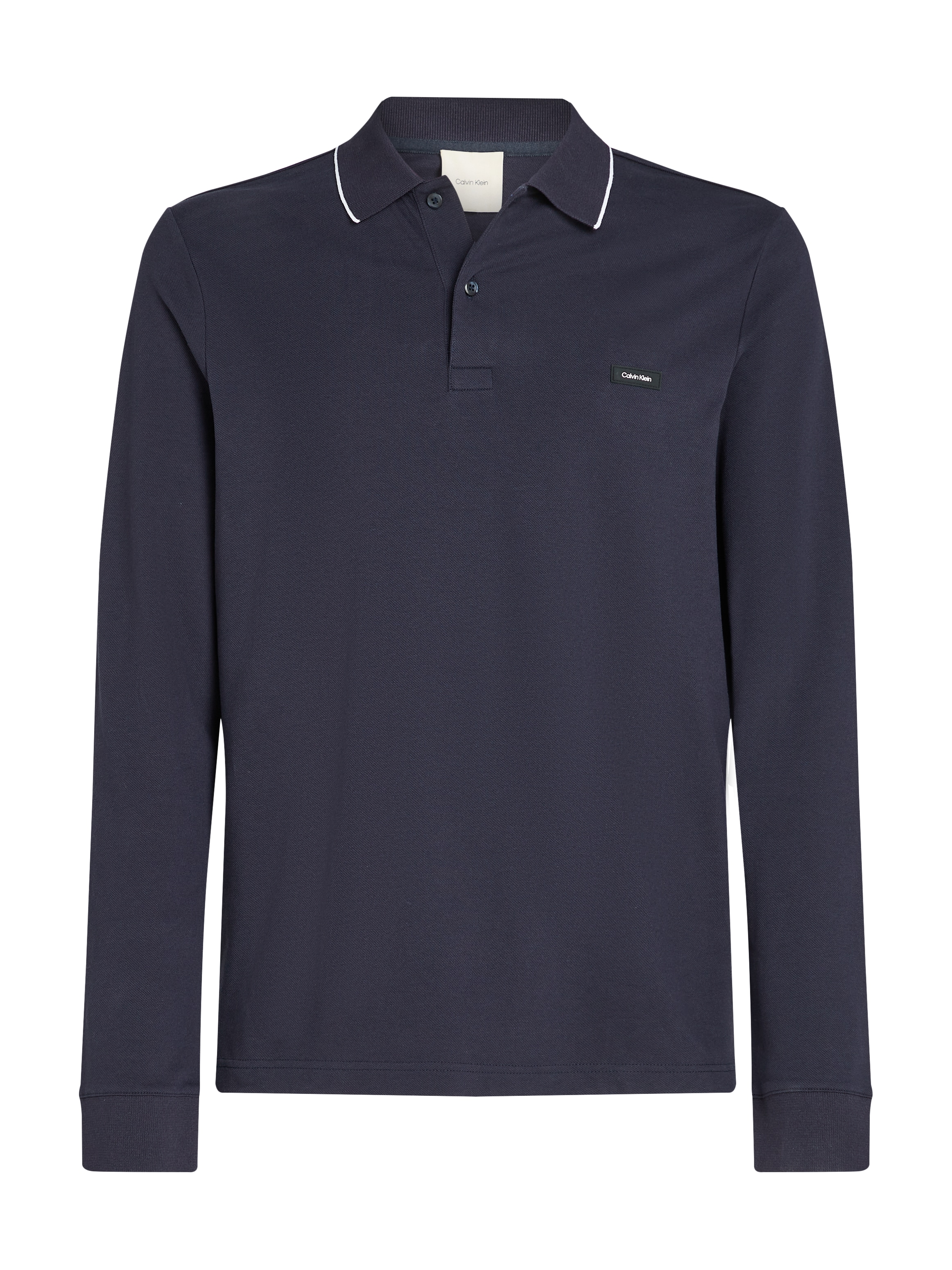 Calvin Klein Poloshirt »STRETCH PIQUE TIPPING LS POLO«