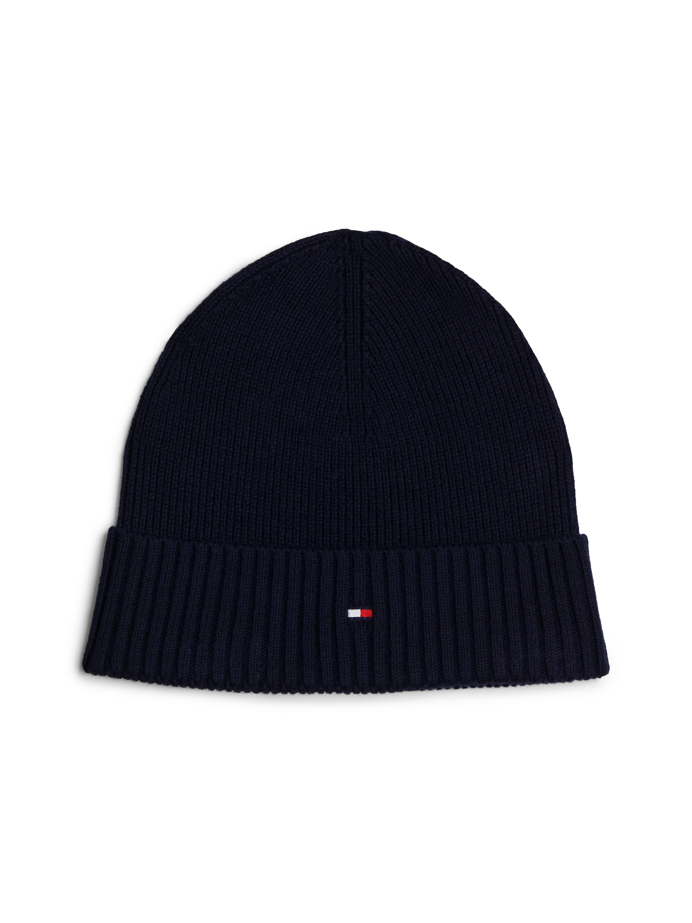 Tommy Hilfiger Strickmütze »TH FLAG PIMA COTTON BEANIE«, mit Logostickerei