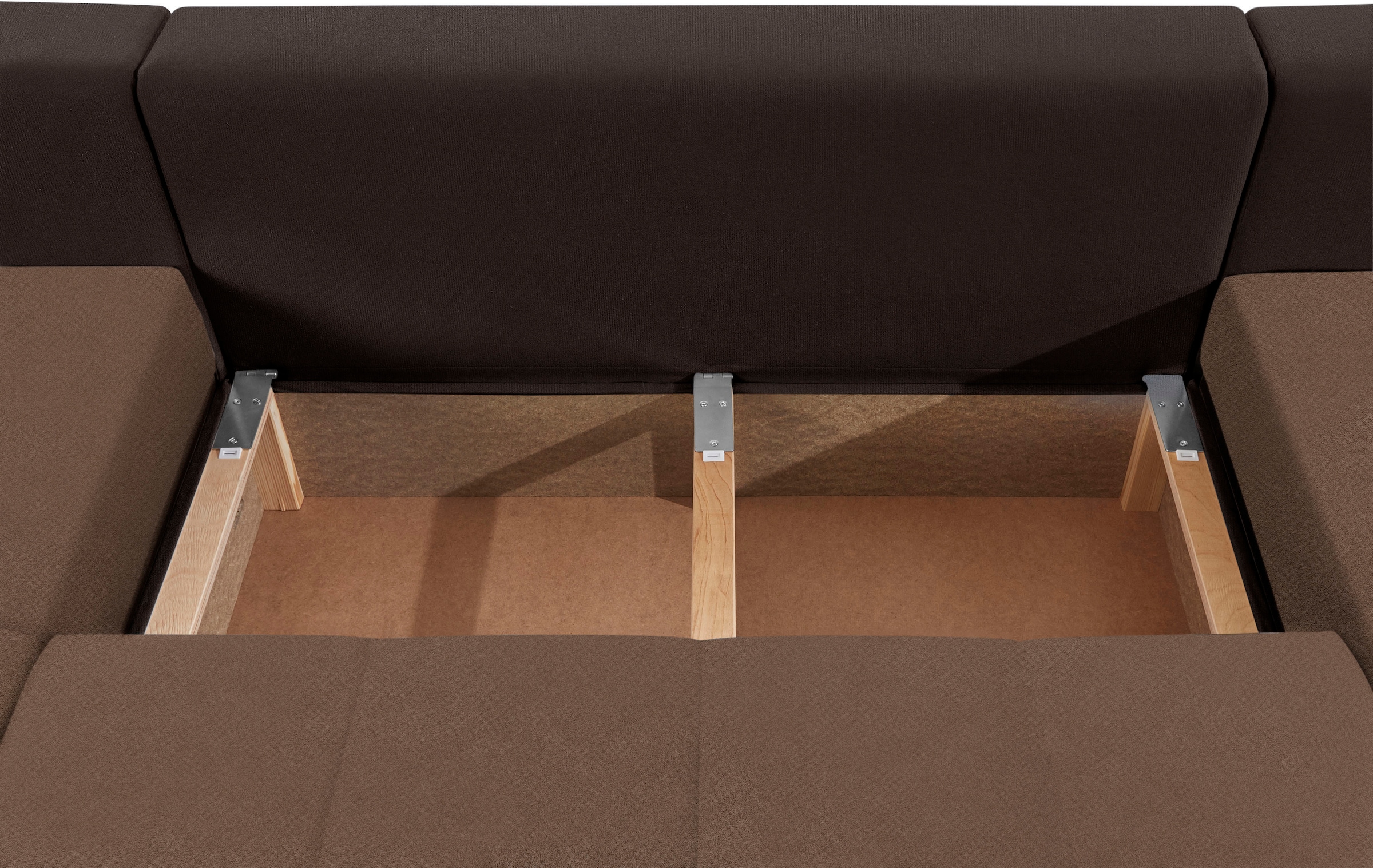 COLLECTION AB Wohnlandschaft »XXL-Josy U-Form, Breite 333 cm, mit 2 Recamieren 77 & 97 cm«, inkl. Bettfunktion, Bettkasten, mit 5 gleich grossen Rückenkissen