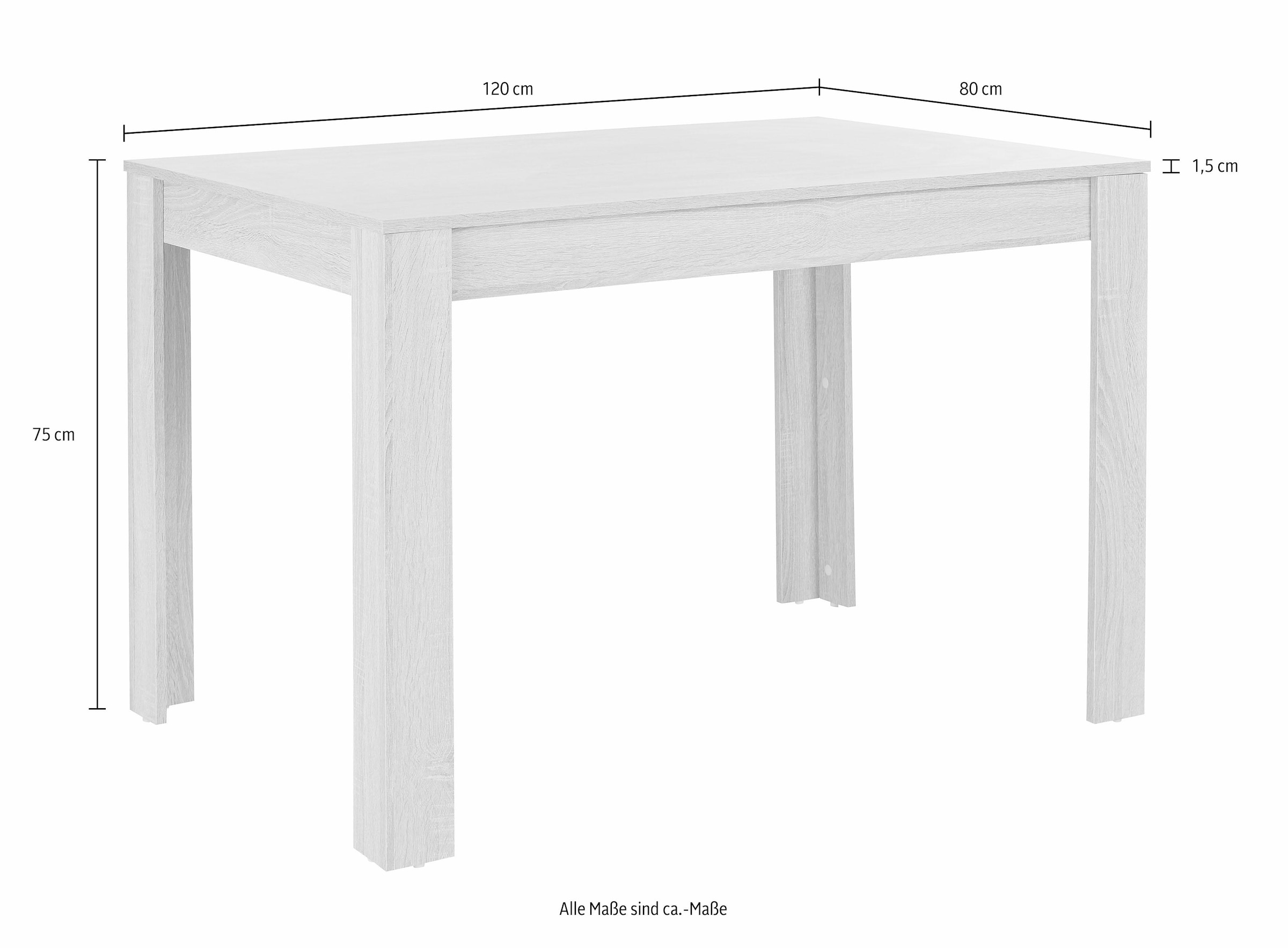 INOSIGN Essgruppe, (Set, 5 | Jelmoli-Versand Breite in cm Tisch tlg.), Weiss, bestellen mit 120 online