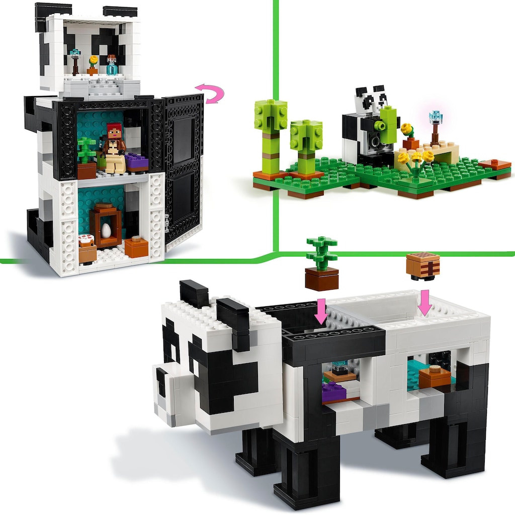LEGO® Konstruktionsspielsteine »Das Pandahaus (21245), LEGO® Minecraft«, (553 St.), Made in Europe