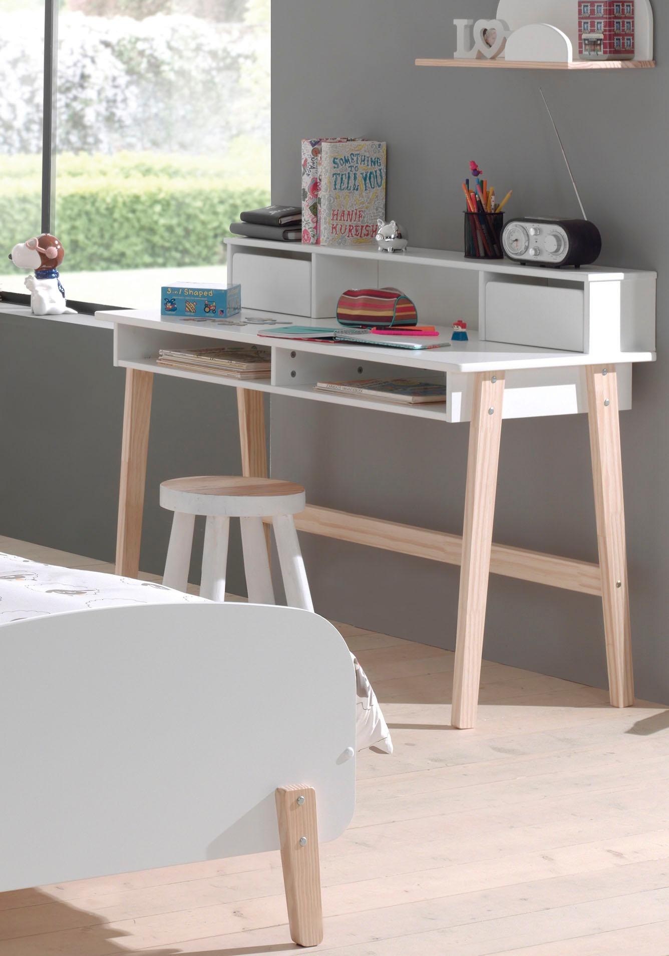 Vipack kiddy bureau bois massif laqué blanc