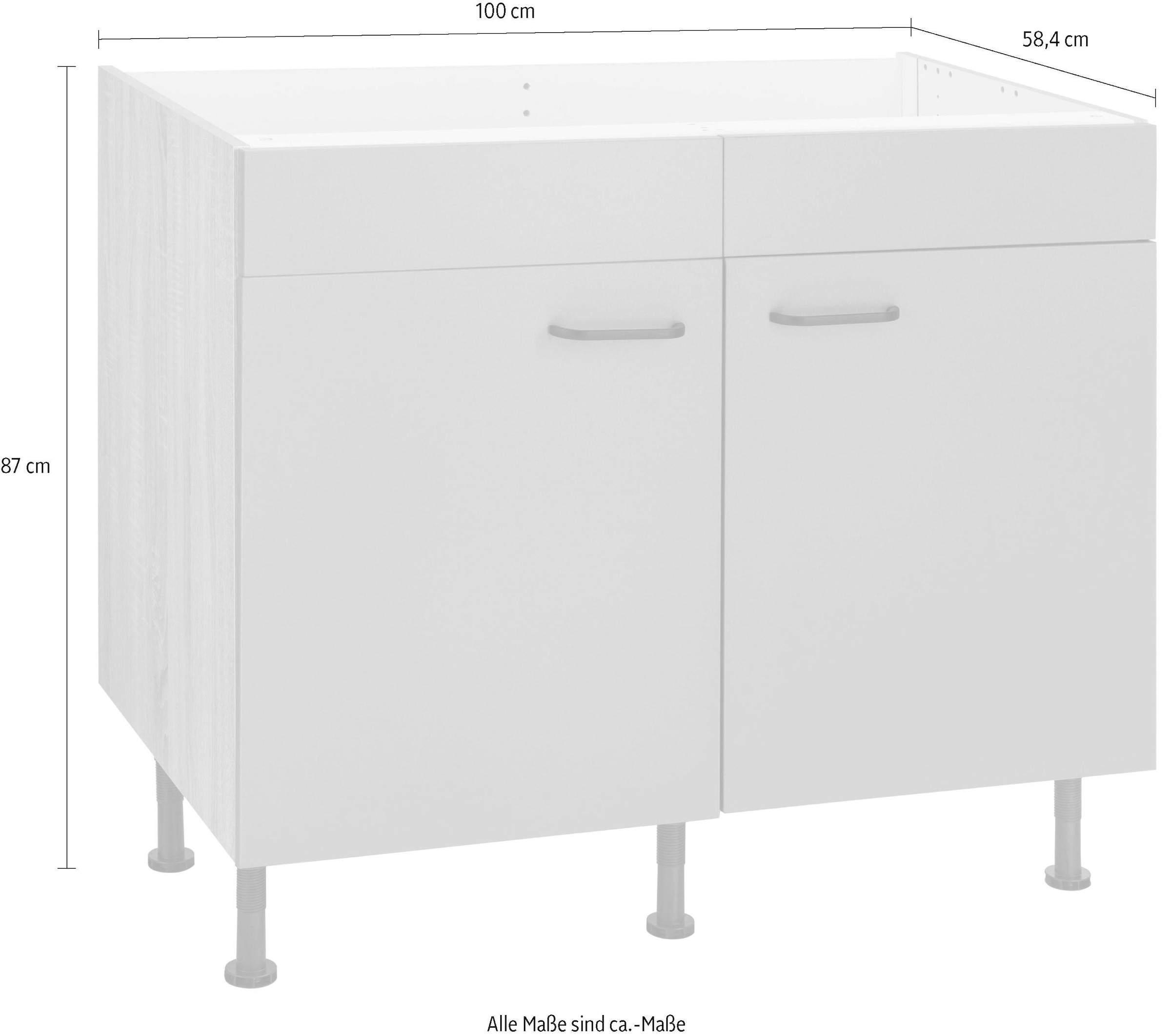 OPTIFIT Spülenschrank »Elga«, mit Soft-Close-Funktion, höhenverstellbaren Füssen, Breite 100 cm
