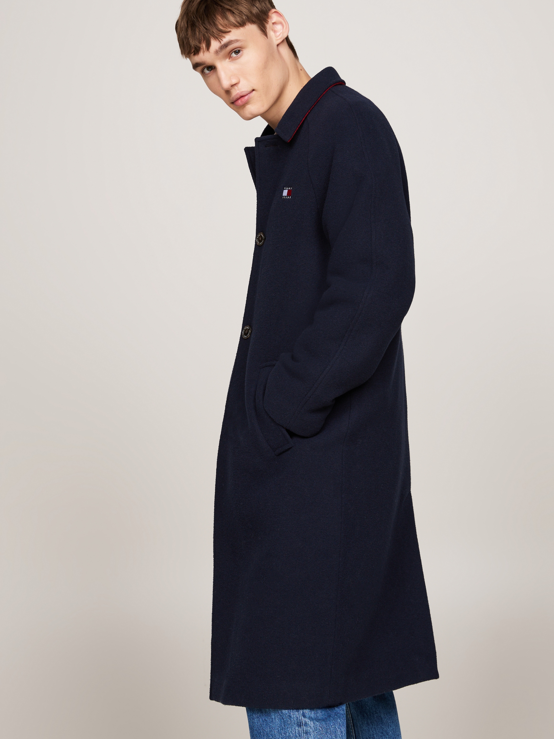 Langmantel »TJM WOOL COAT«, mit halbgespreizten Kragen