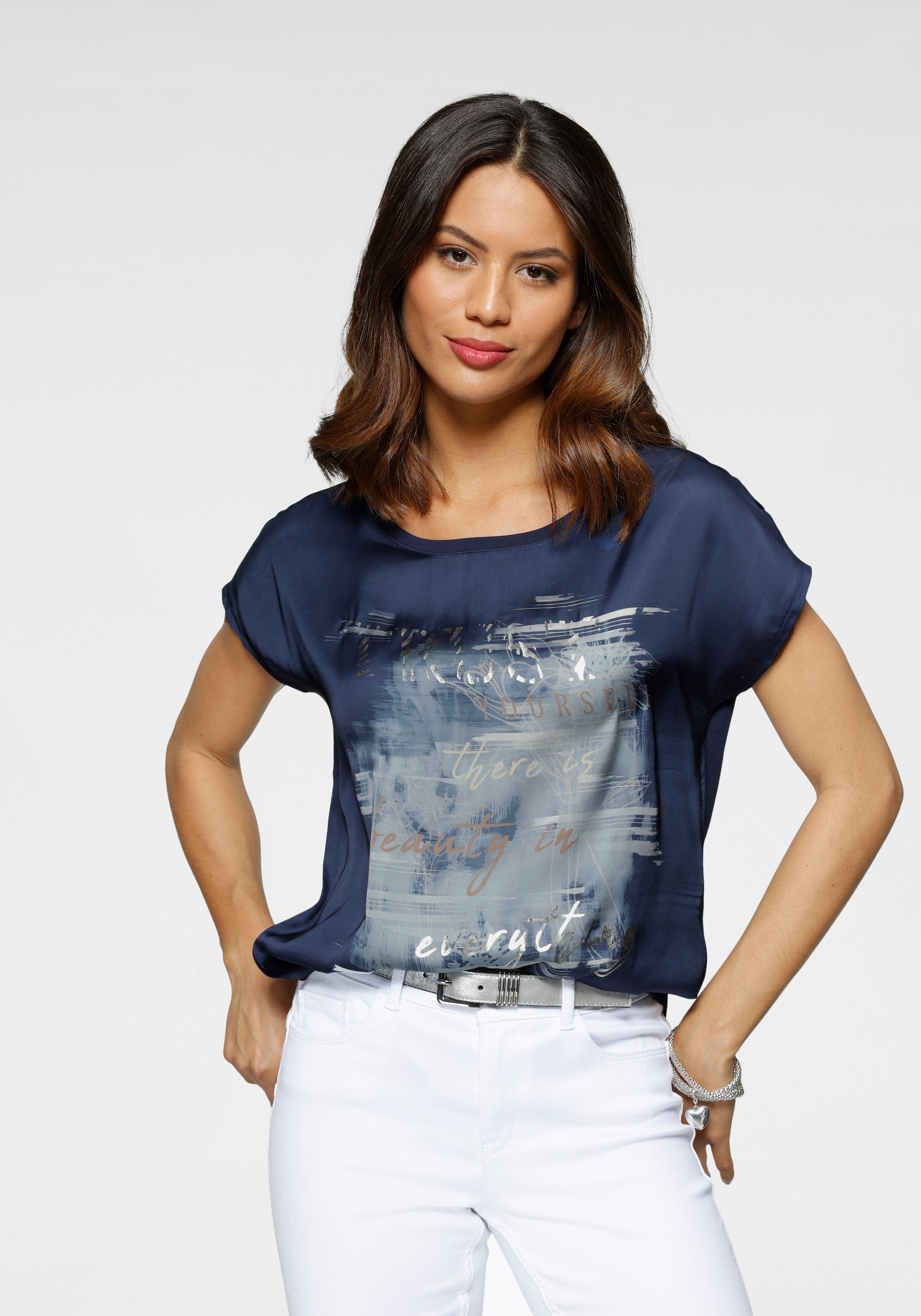Shirtbluse, Schweiz shoppen aus bei Satin dezentem Aufdruck Laura mit Jelmoli-Versand Scott online