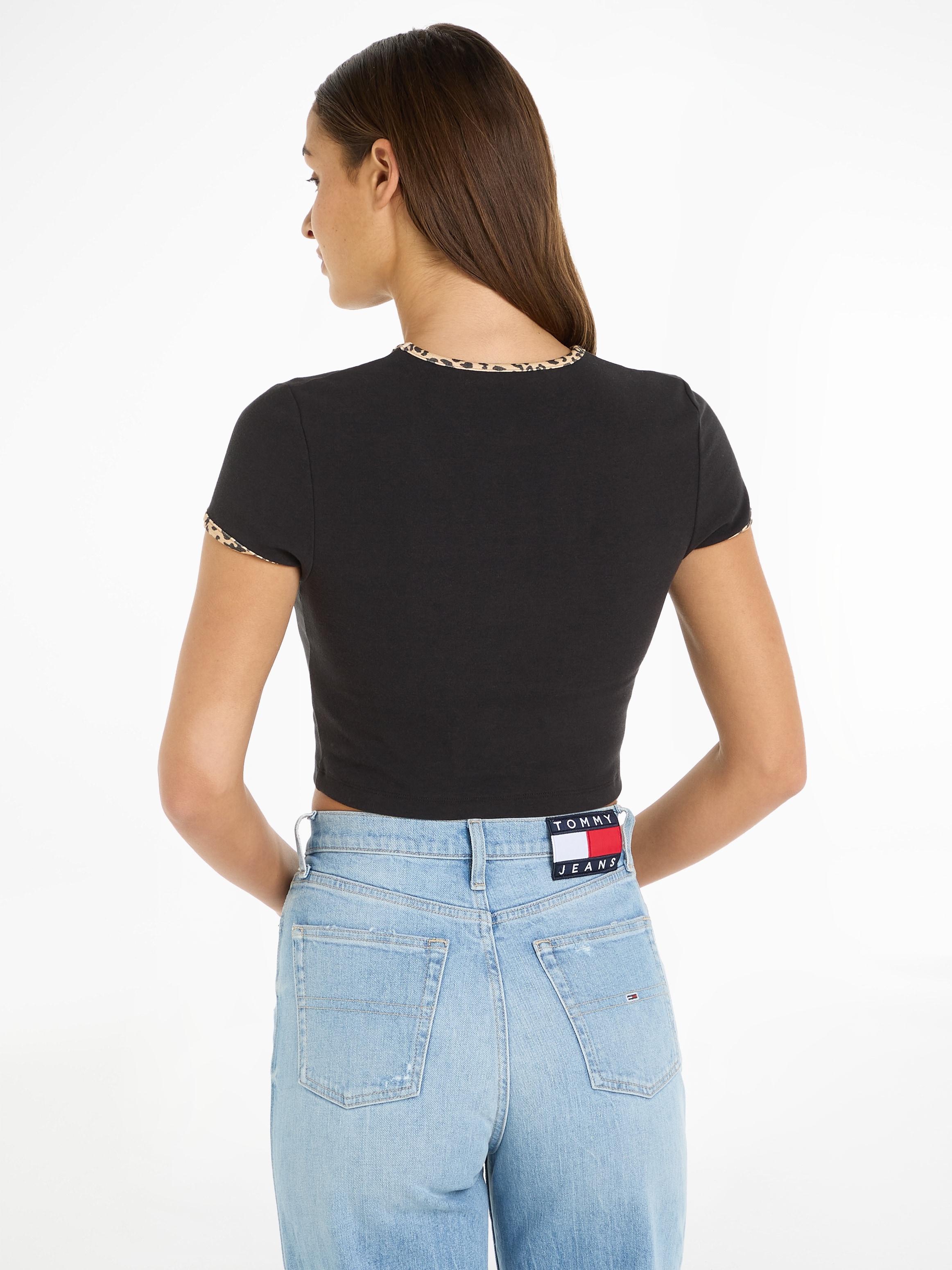 Tommy Jeans T-Shirt »TJW CRP LEO BINDING TEE«, im modischem Animal Print  online shoppen | Jelmoli-Versand