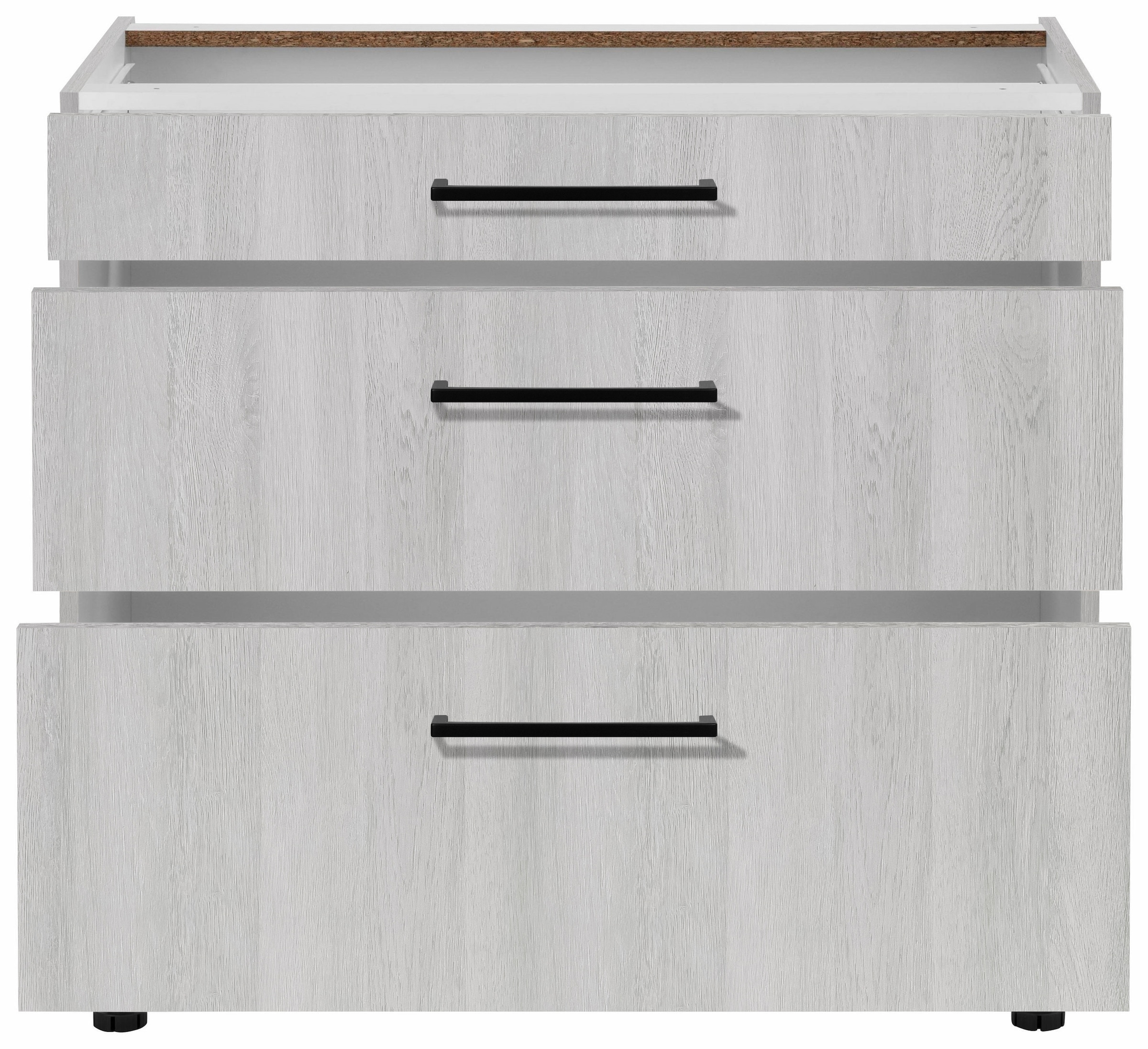 wiho Küchen Unterschrank »Nisos«, 90 cm breit, Soft-Close in Schubladen, verstellbare Füsse, ohne Platte