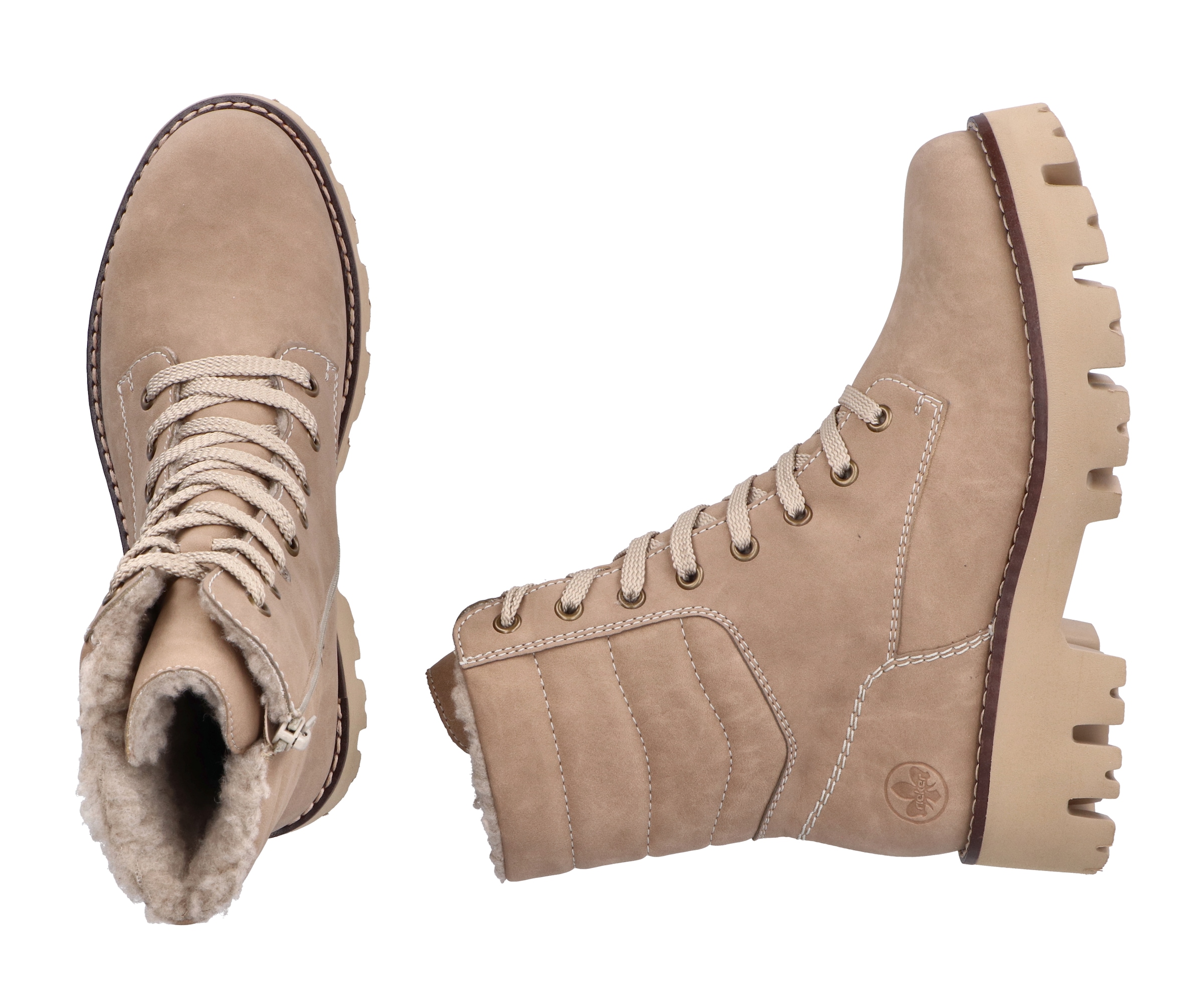 Rieker Winterstiefelette, Winterboots, Schnürboots, Profilsohle, mit Innenreissverschluss