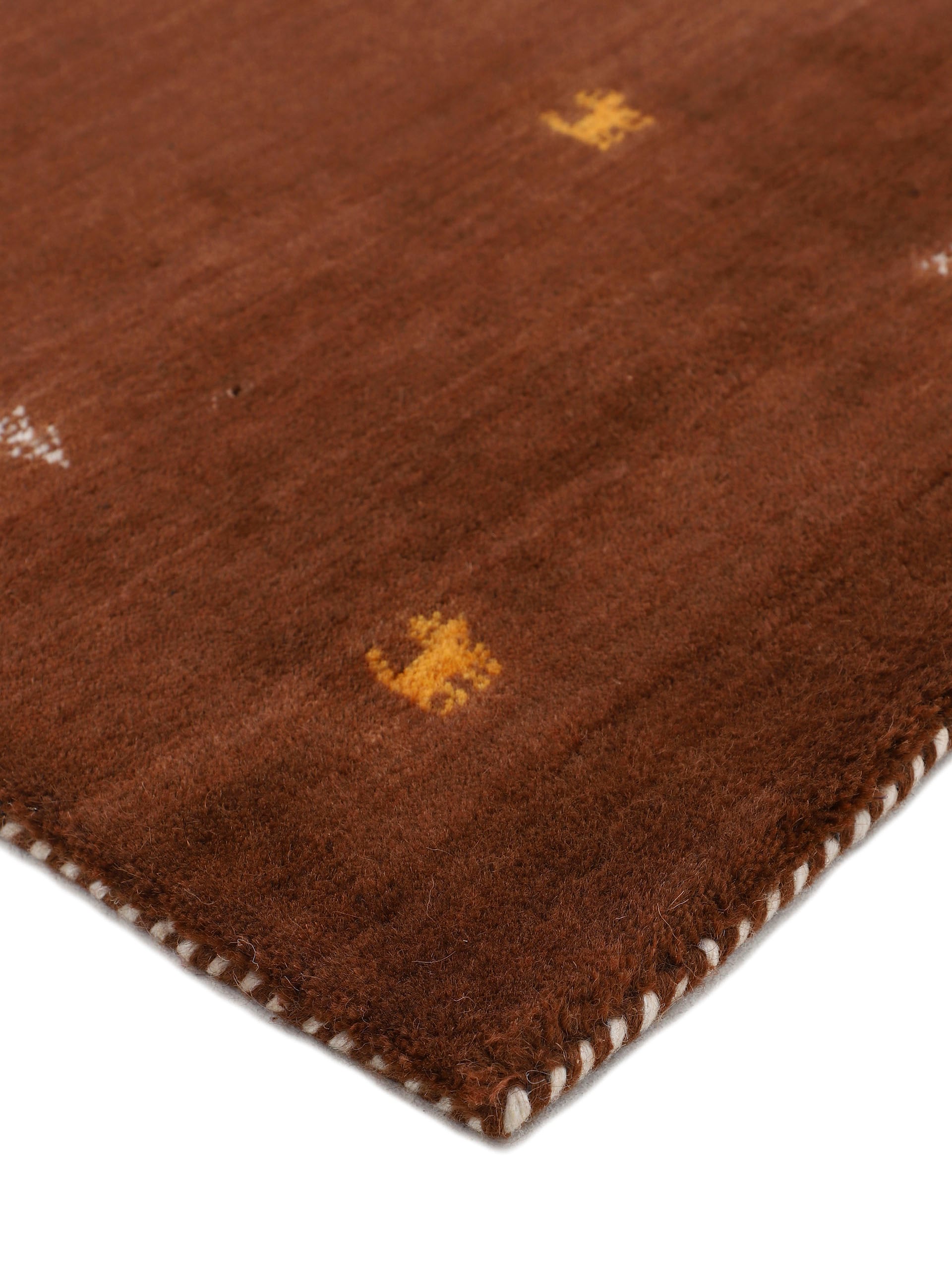 carpetfine Wollteppich »Gabbeh Uni«, rund, 15 mm Höhe, reine Wolle handgewebt, Gabbeh Tiermotiv warmes Raumklima viele Grössen