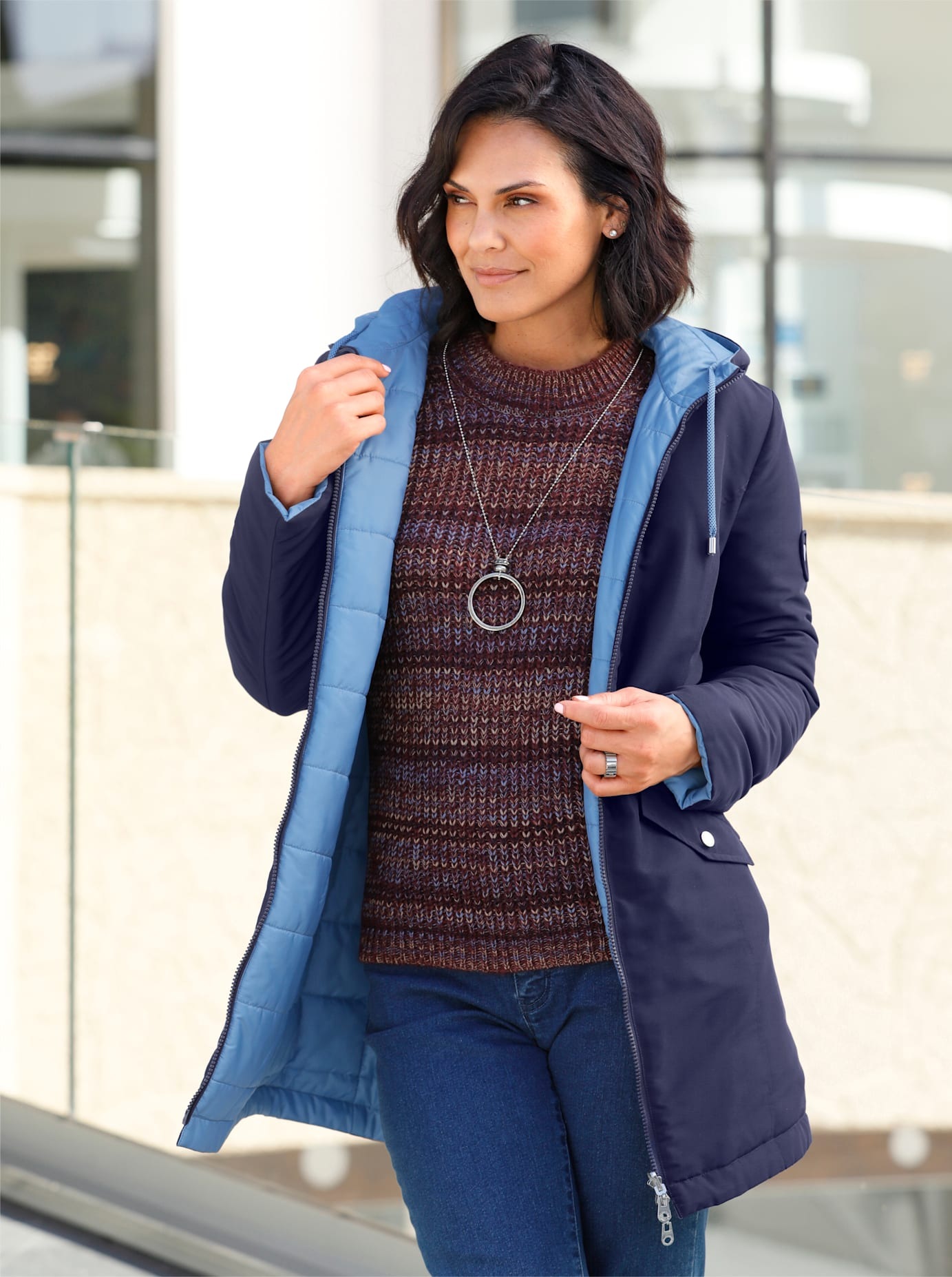 Casual Looks Wendejacke mit Kapuze