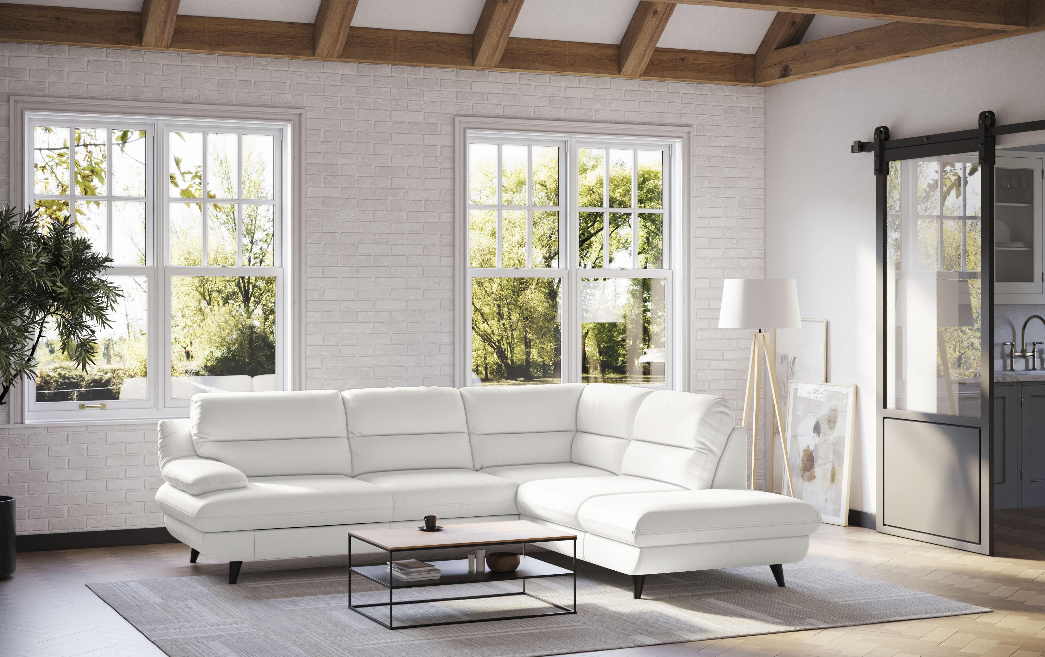COTTA Ecksofa "Pike L-Form, B: 266 cm" optional Schlaffunktion & Bettkasten