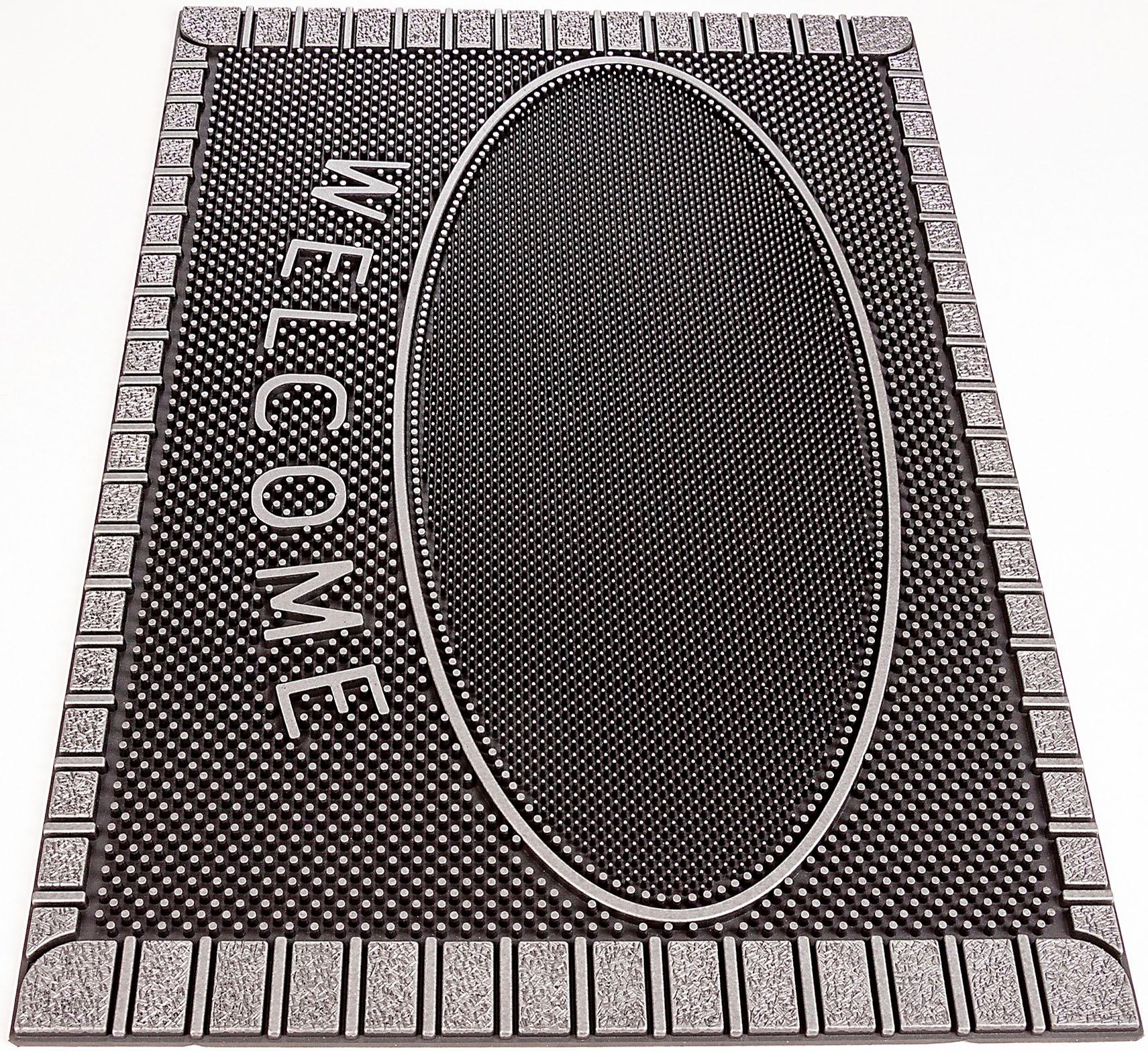 Home2Fashion Fussmatte »SC Clean Welcome«, rechteckig, 8 mm Höhe, Schmutzfangmatte, mit Spruch, robust, In- und Outdoor geeignet