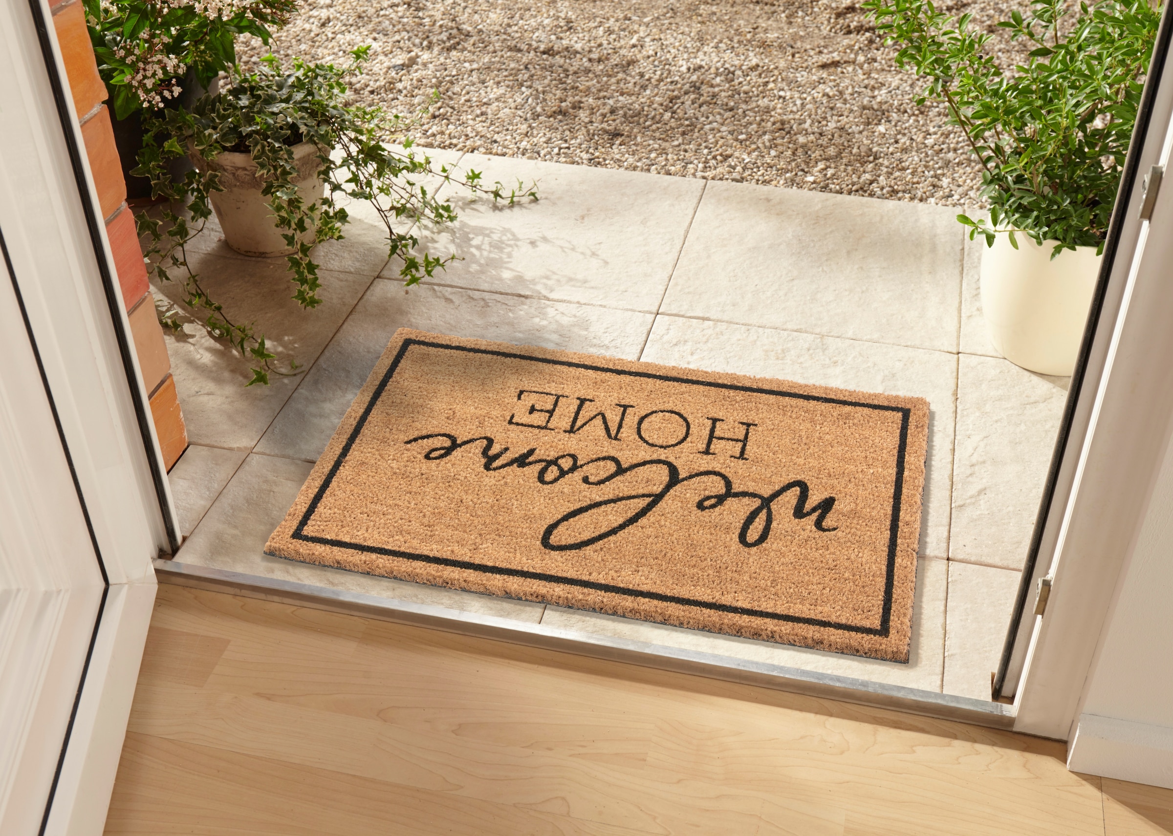 HANSE Home Fussmatte »Mix Mats Kokos Welcome Home, Türmatte«, rechteckig, 15 mm Höhe, Kokos, Schmutzfangmatte, Outdoor, Rutschfest, Innen, Kokosmatte, Flur