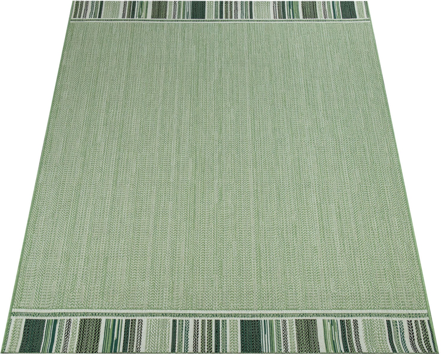 Paco Home Teppich »Ostende meliert mit geeignet und Bordüre, Flachgewebe, Jelmoli-Versand | online und rechteckig, shoppen Outdoor 536«, In