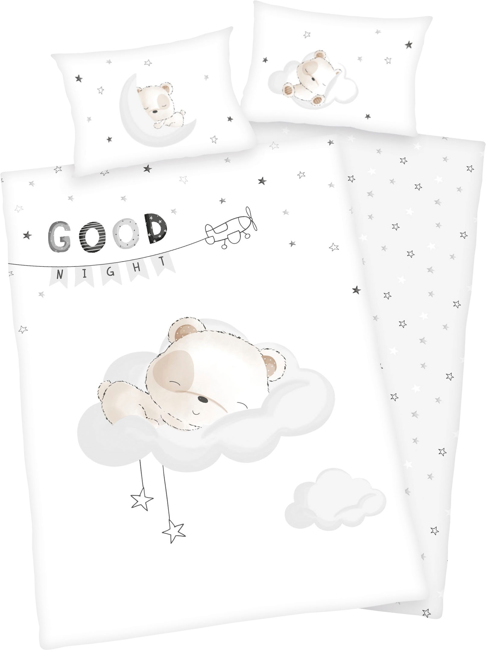 Baby Best Babybettwäsche »Sleeping little bear«, mit niedlichem Motiv und liebevollem Schriftzug