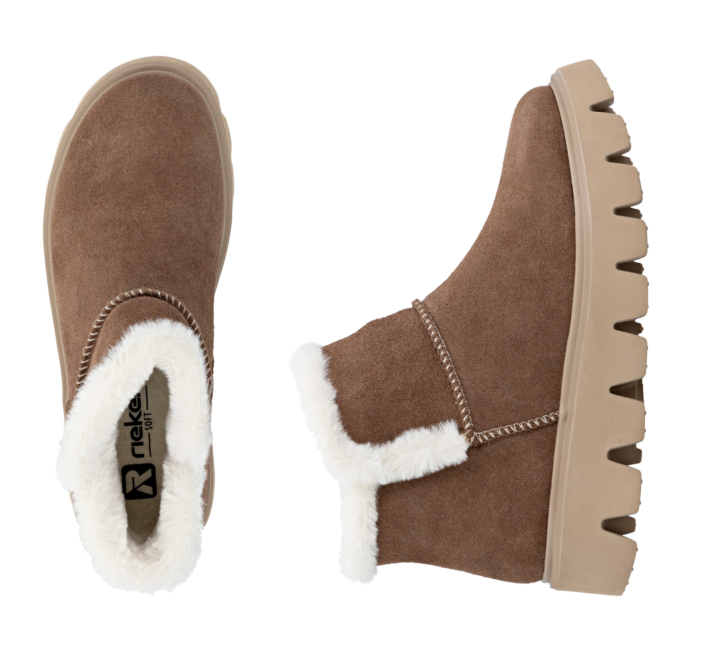 RIEKER Sport Winterboots, Plateaustiefel, Schlupfschuh mit Innenreissverschluss