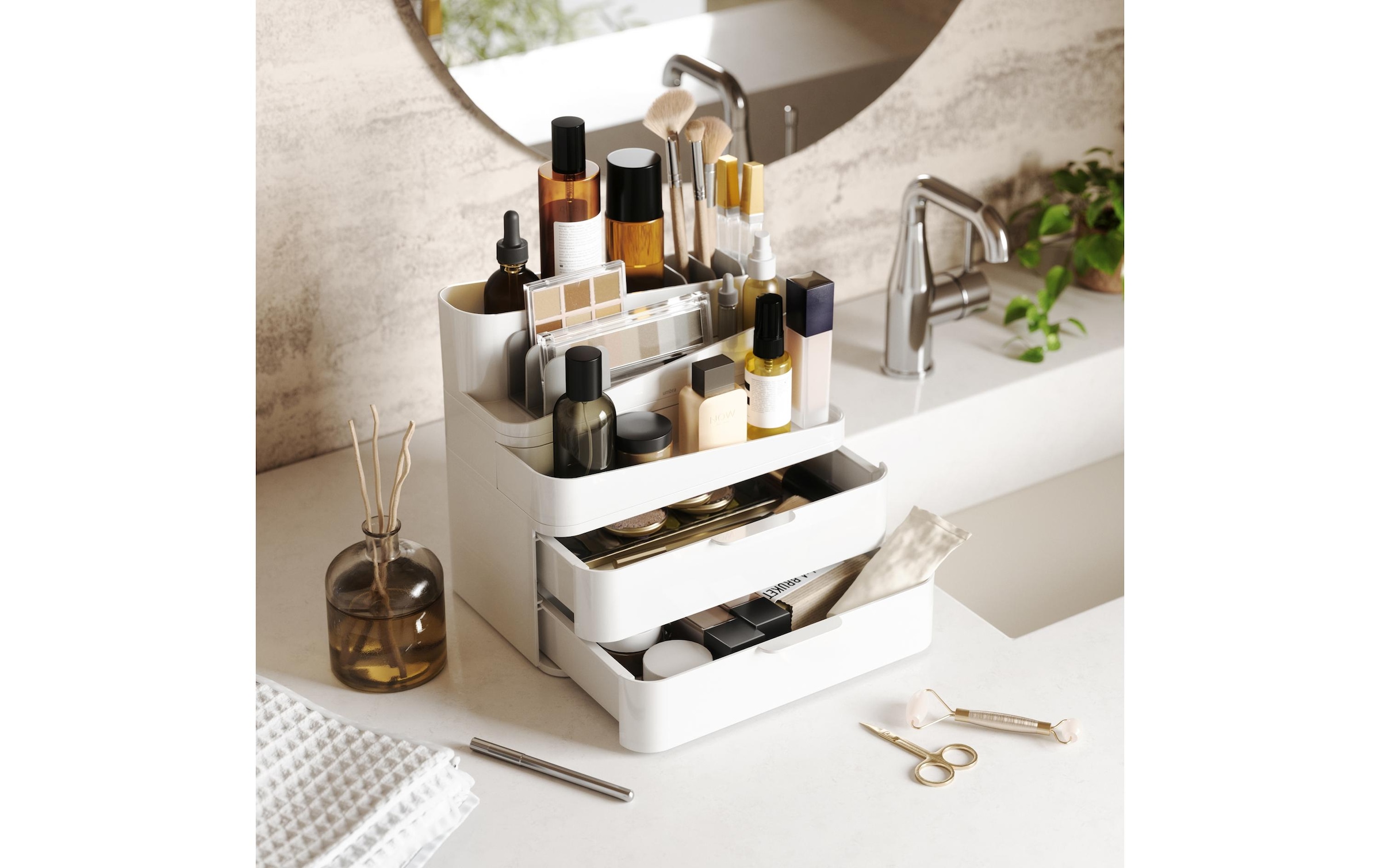 Umbra Make-Up Organizer »Glam Grau/Weiss, Recycled Kunststoff«