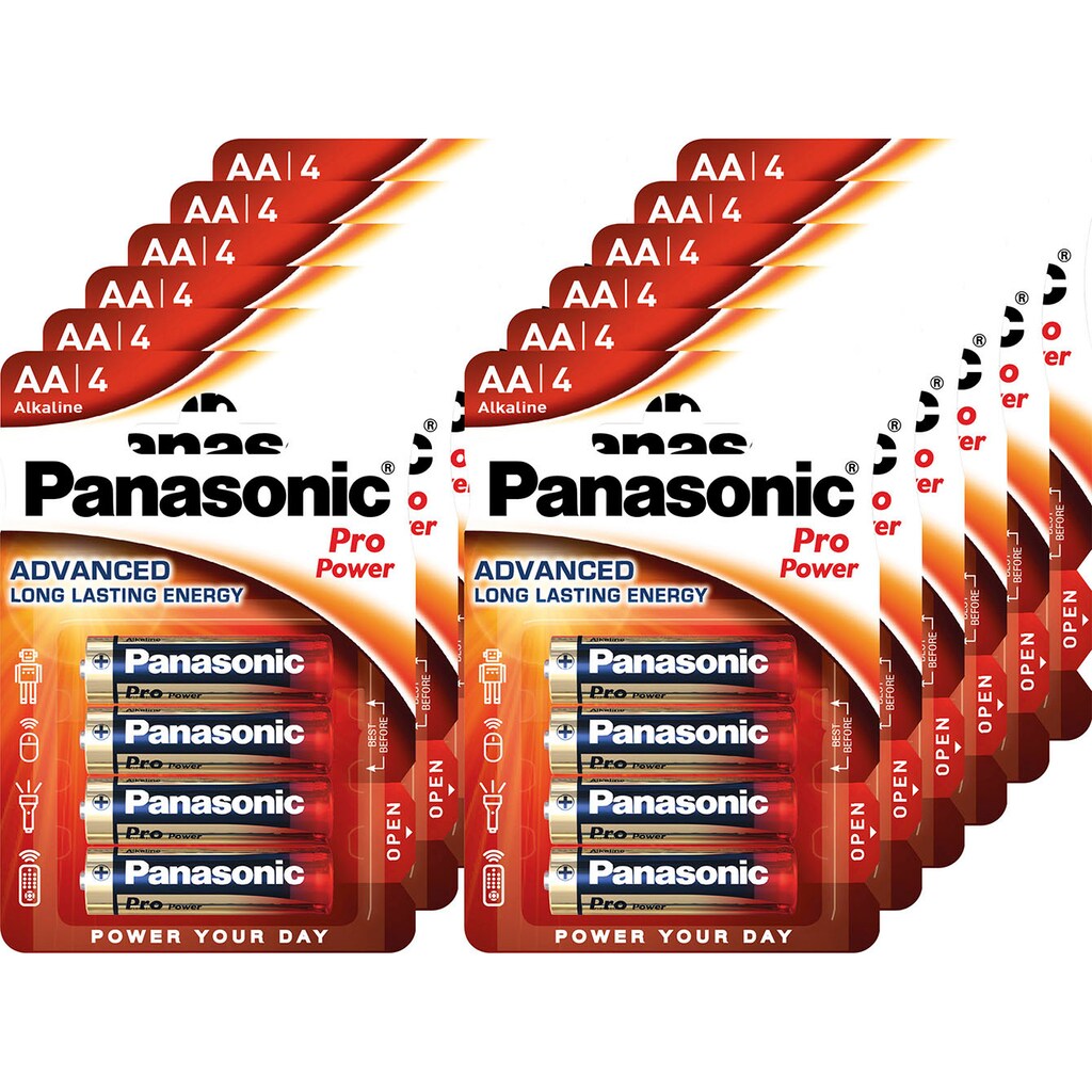 Panasonic Batterie »48er Pack Alkaline, Mignon, AA, LR06, 1.5V, Pro Power, Retail Blister«, (48 St.)