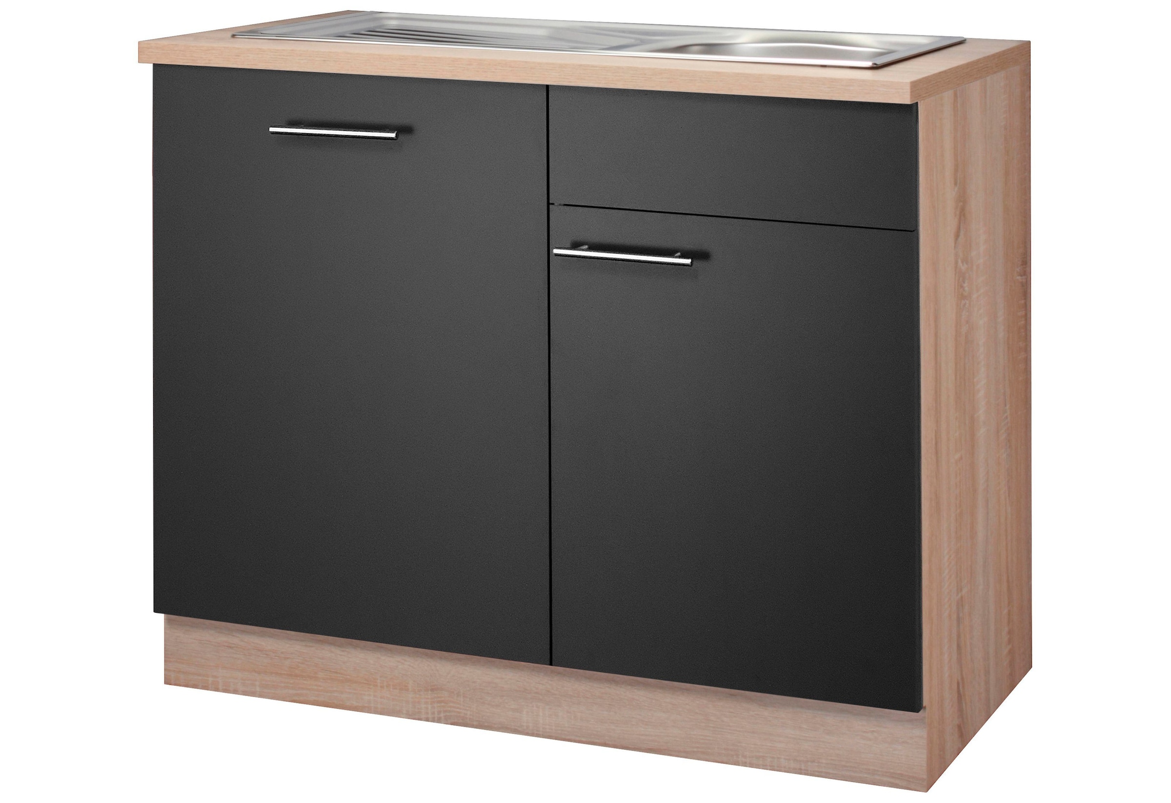 wiho Küchen Spülenschrank "Montana" 110 cm breit, inkl. Tür/Griff/Sockel für vollint. Geschirrspüler