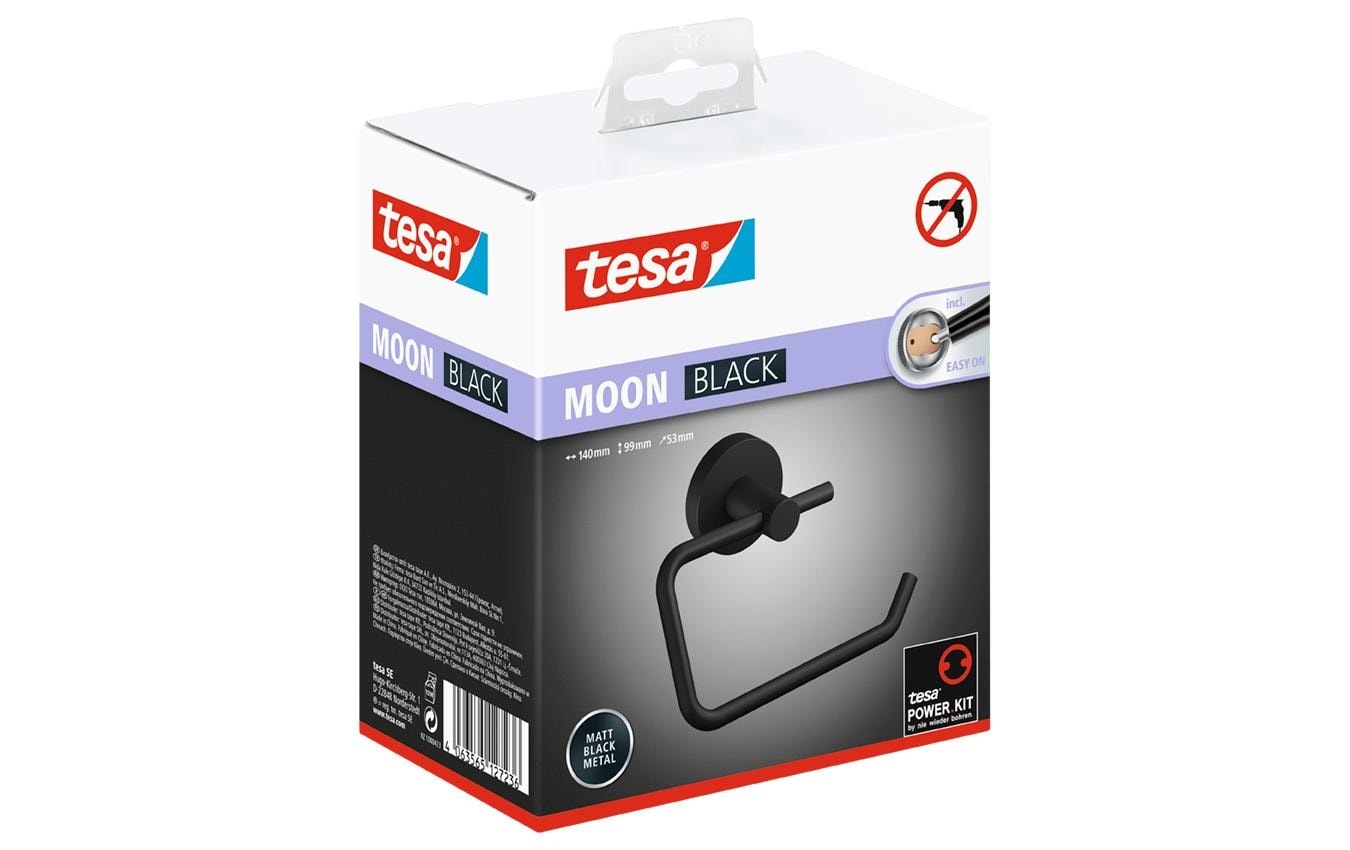 tesa Toilettenpapierhalter »Moon Black, Schwarz«