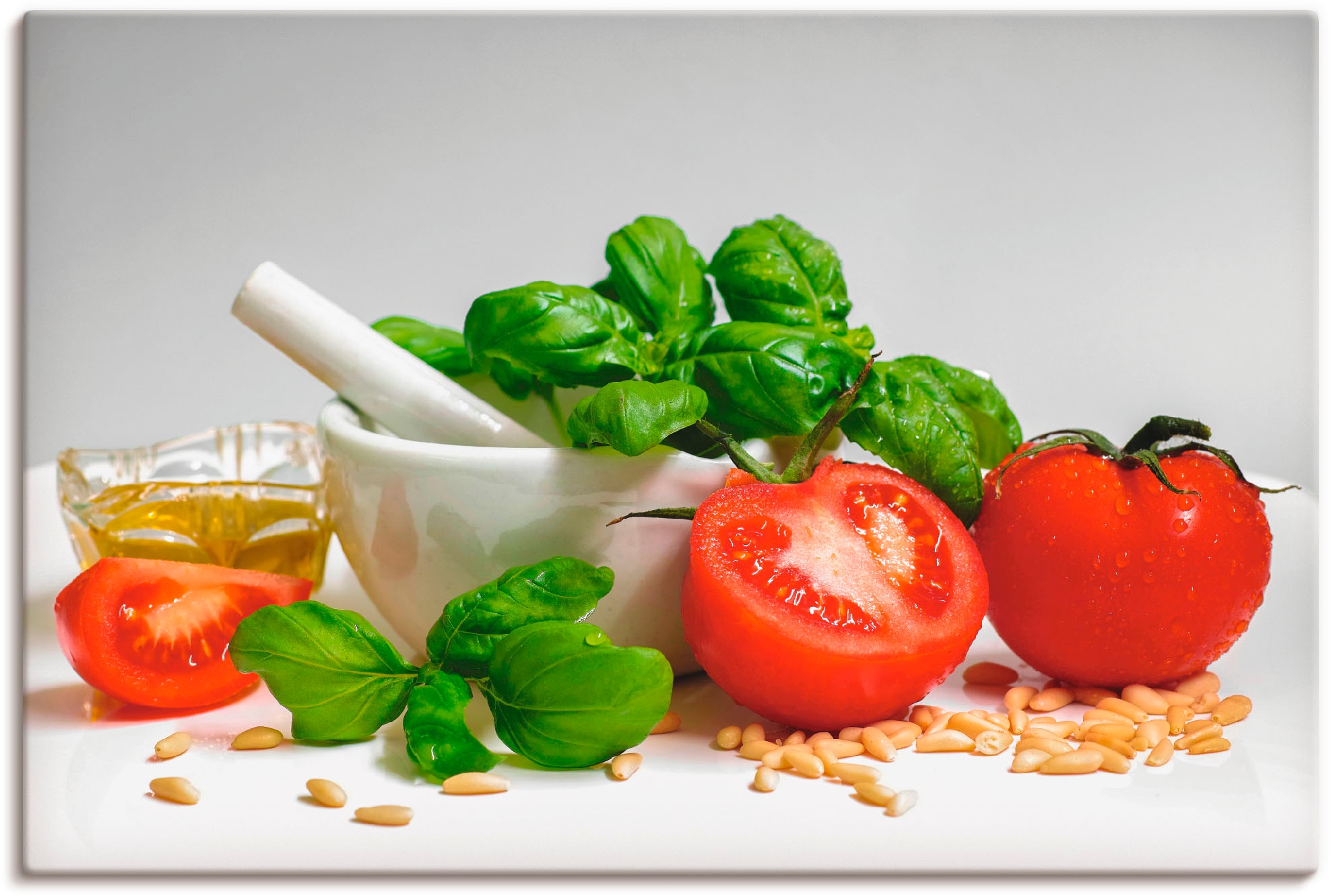 Artland Wandbild »Bereit für Pesto«, Lebensmittel, (1 St.), als Leinwandbild, Poster, Wandaufkleber in verschied. Grössen