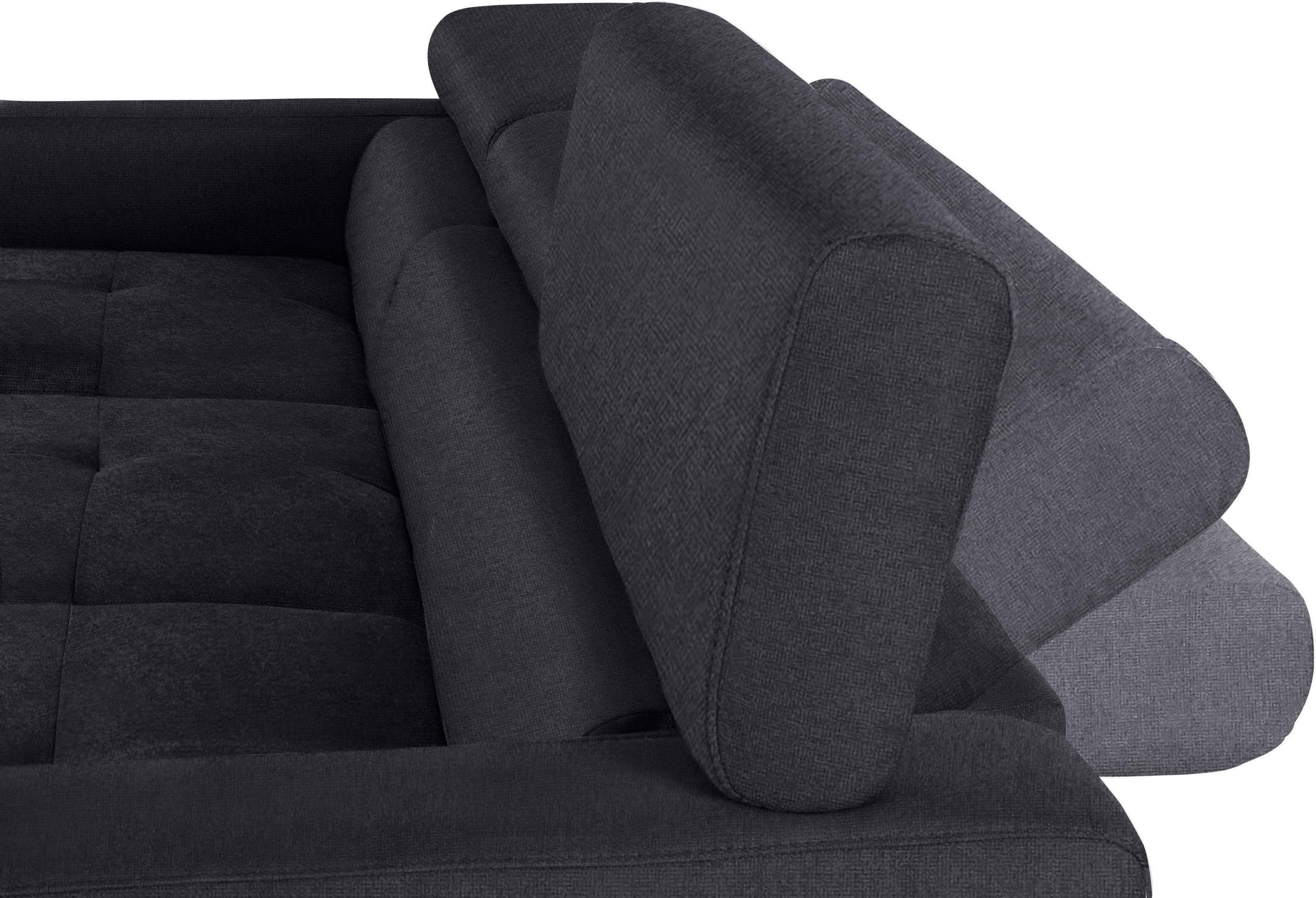 COTTA Polstergarnitur »Sammy L-Form«, (Set), Set bestehend aus: Ecksofa mit Kopfteilverstellung & Hocker