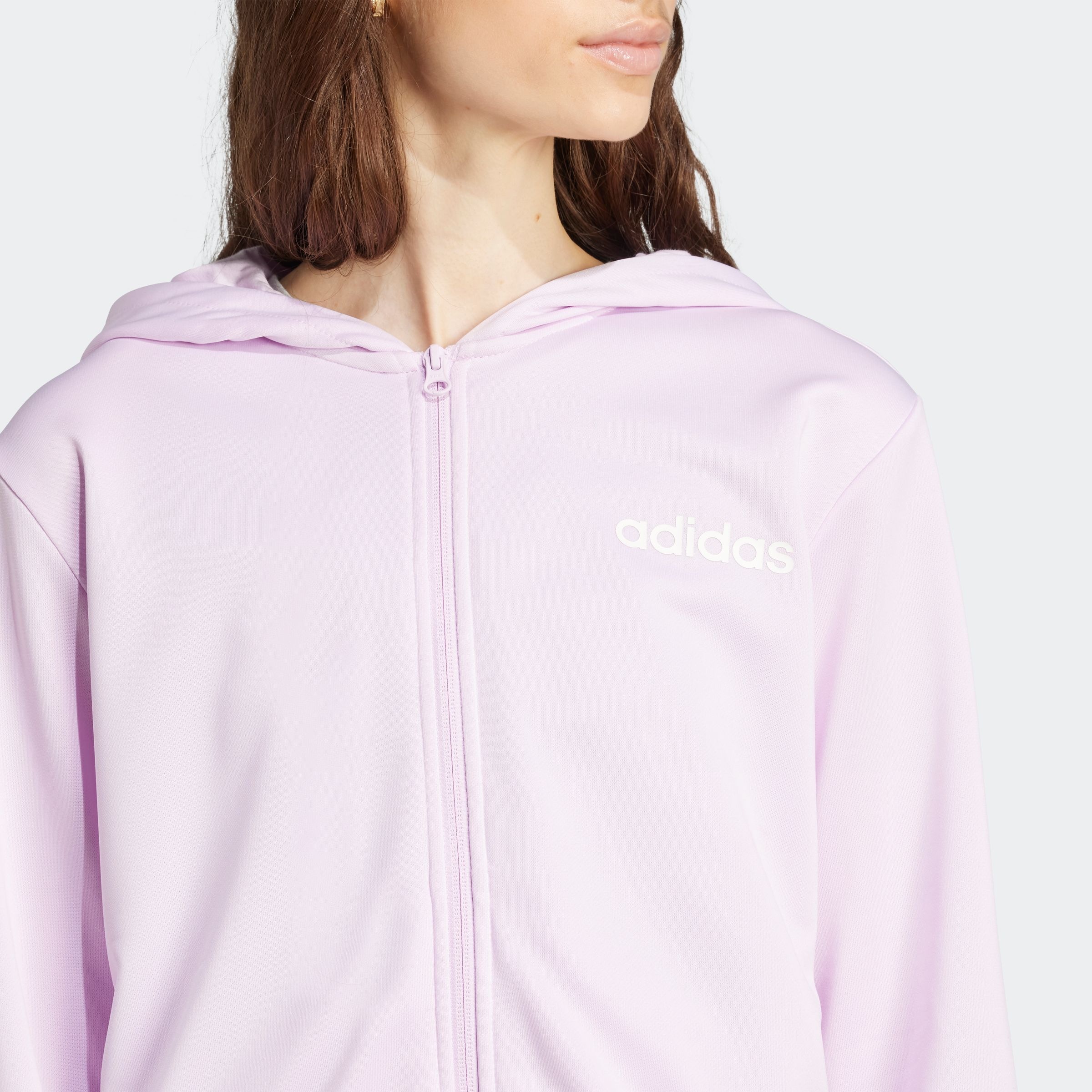 adidas Sportswear Trainingsanzug »W LINEAR TS«, (2 tlg.), Trainingsjacke mit Kapuze, Tracksuit