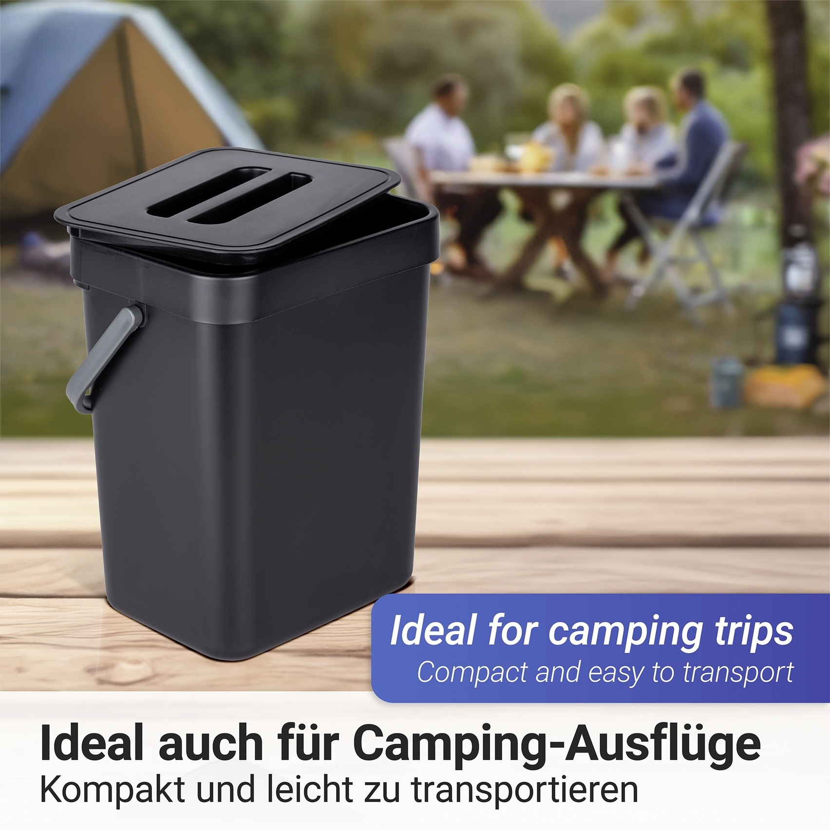 WENKO Mülleimer »Modell Tago«, 1 Behälter, Abfalleimer für die Küche zum Einhängen, mit Griff, 5 L