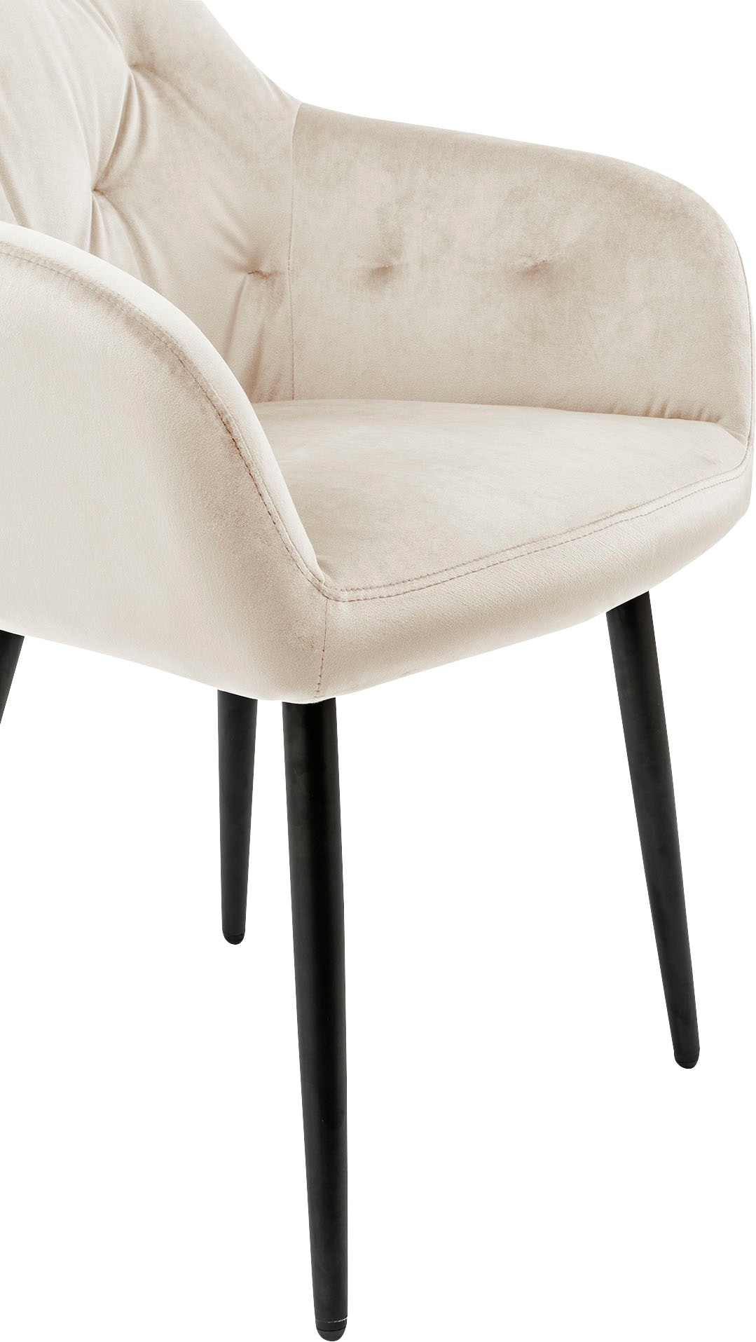 SalesFever Esszimmerstuhl »Coventry Komfortabler Polstertuhl im eleganten Stil«, Samtvelours, Stilvoll mit eleganter Knopfheftung