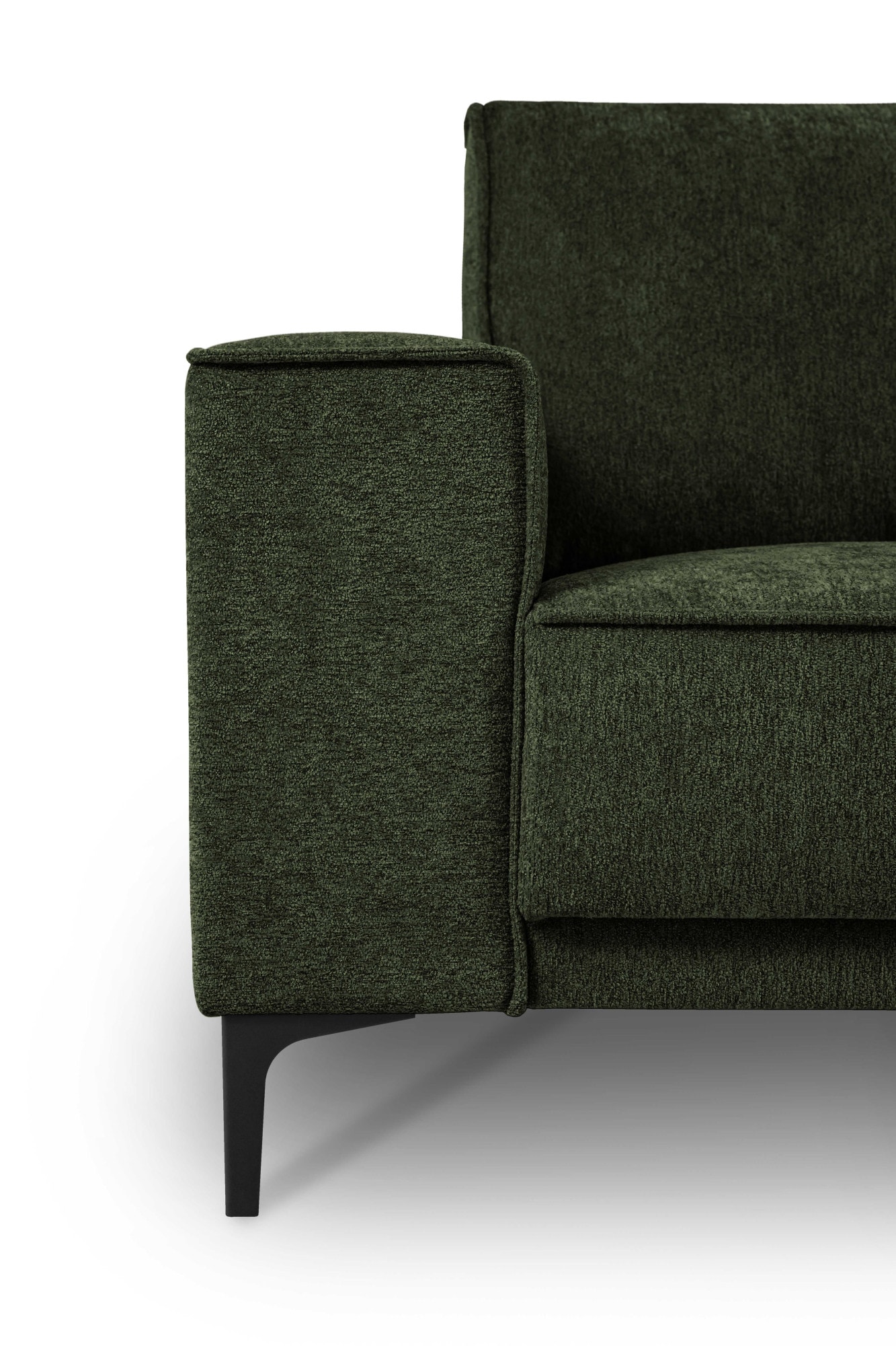 Places of Style Ecksofa »Polsterecke Oland, Struktur, Flachgewebe, Luxus-Microfaser, Boucle«, L-Form, 280 cm, Wellenunterfederung, Skandi-Design, Metallfüsse