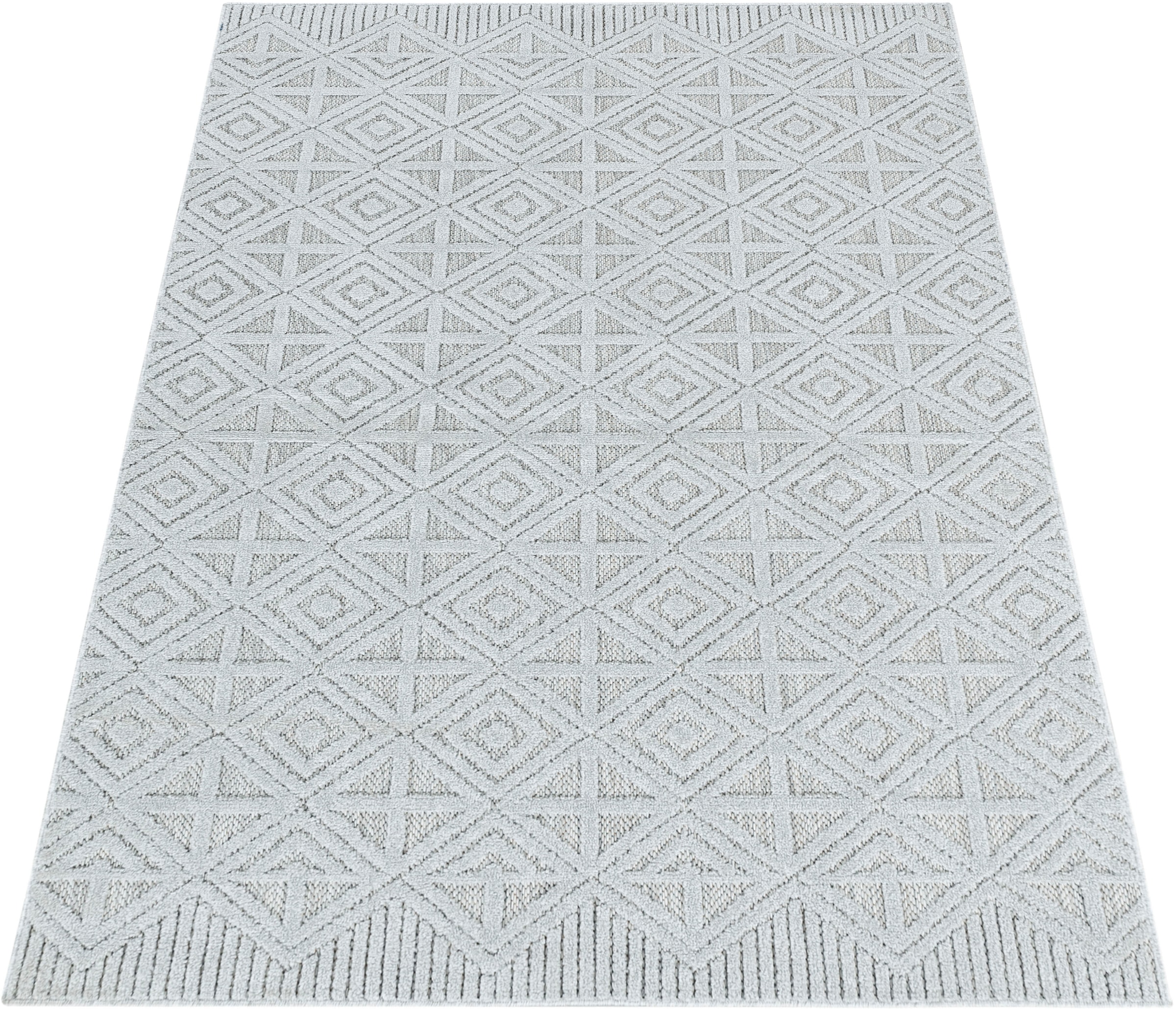 Ayyildiz Teppiche Teppich »BAHAMA 5156«, rechteckig, 8 mm Höhe, Läufer, Flachflor mit Hoch-Tief-Struktur, In-und Outdoor geeignet