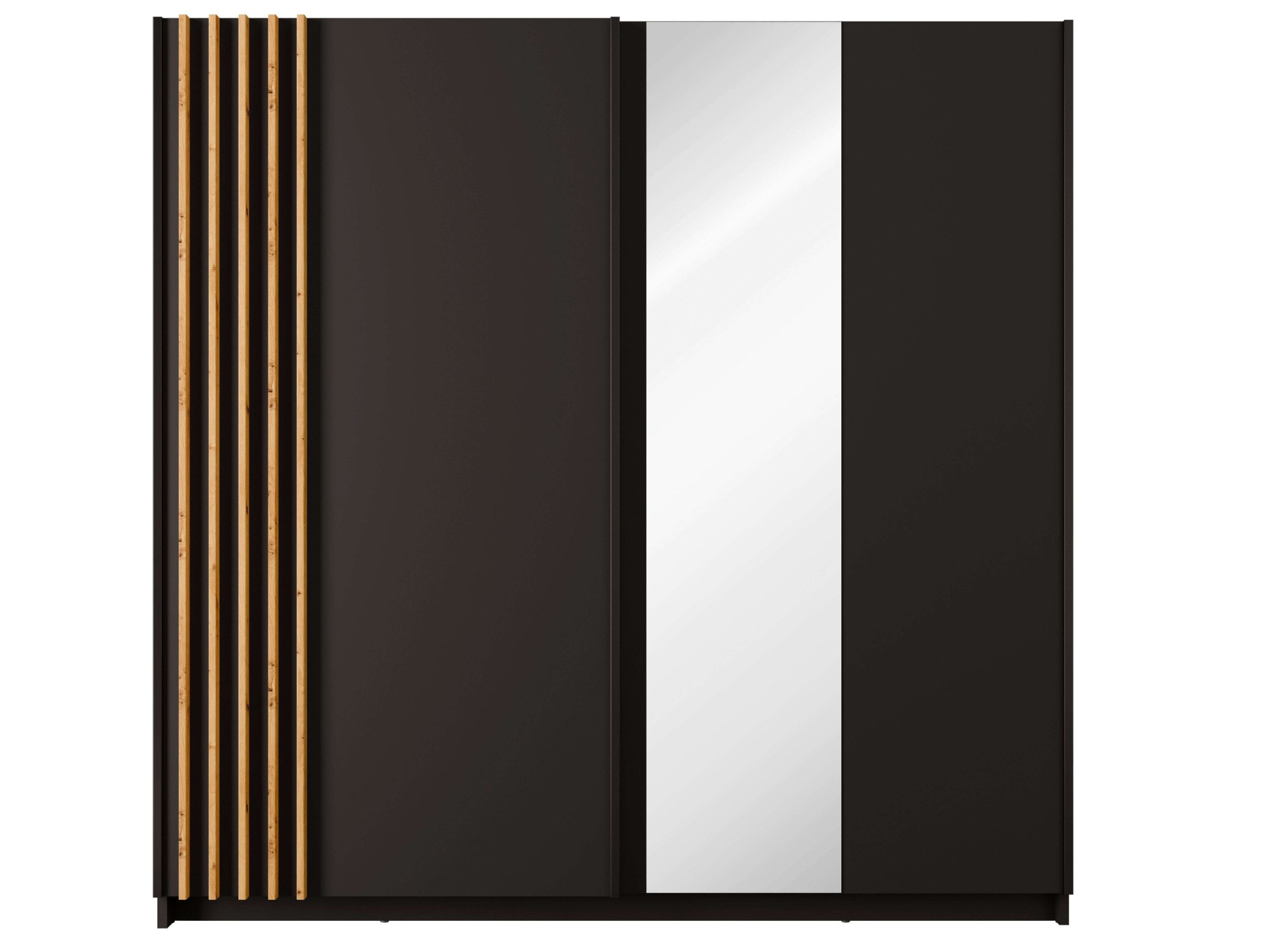 Home affaire Kleiderschrank »Kleiderschrank Charisy mit 4 Einlegeböden und Kleiderstange«, Garderobe mit 2 Schwebetüren und Lamellen, B/H/T 200/198,5/62 cm