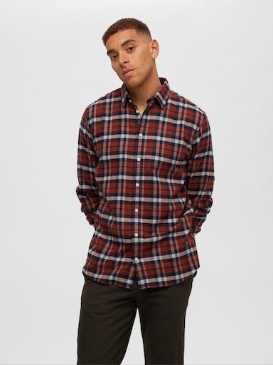 SELECTED HOMME Langarmhemd »SLHSLIMOWEN-FLANNEL SHIRT LS NOOS«